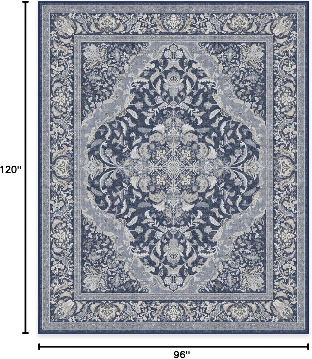 imageRUGGABLE Washable Area Rug Outdoor Allura Copper Sage 5x7 StainResistant NonSlip Medium Machine Washable Rugs for Entryway Patio Balcony Deck ampamp Porchwith Standard PadAllura Soft Navy Standard Pad