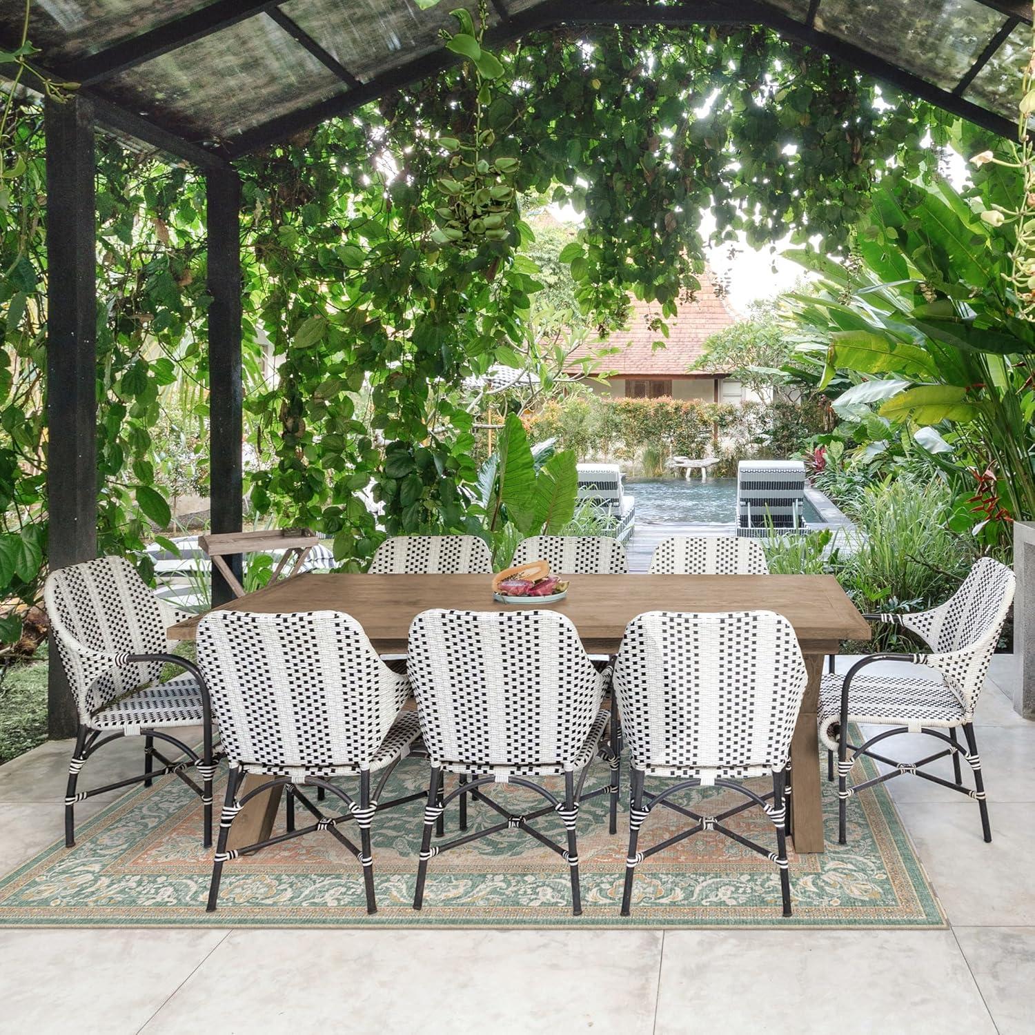 imageRUGGABLE Washable Area Rug Outdoor Allura Copper Sage 5x7 StainResistant NonSlip Medium Machine Washable Rugs for Entryway Patio Balcony Deck ampamp Porchwith Standard PadAllura Copper Sage Standard Pad