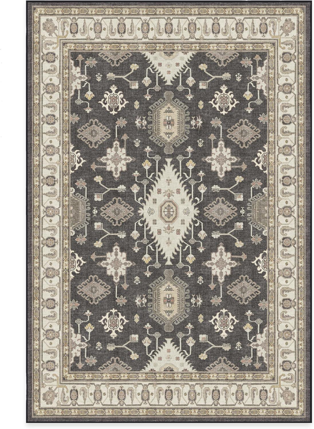 imageRUGGABLE Washable Area Rug Outdoor Allura Copper Sage 5x7 StainResistant NonSlip Medium Machine Washable Rugs for Entryway Patio Balcony Deck ampamp Porchwith Standard PadRanier Dark Wood Standard Pad