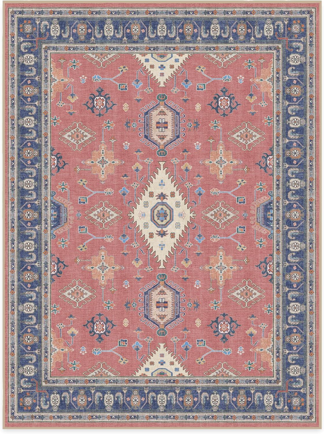 imageRUGGABLE Washable Area Rug Outdoor Allura Copper Sage 5x7 StainResistant NonSlip Medium Machine Washable Rugs for Entryway Patio Balcony Deck ampamp Porchwith Standard PadRanier Cayenne Red Standard Pad