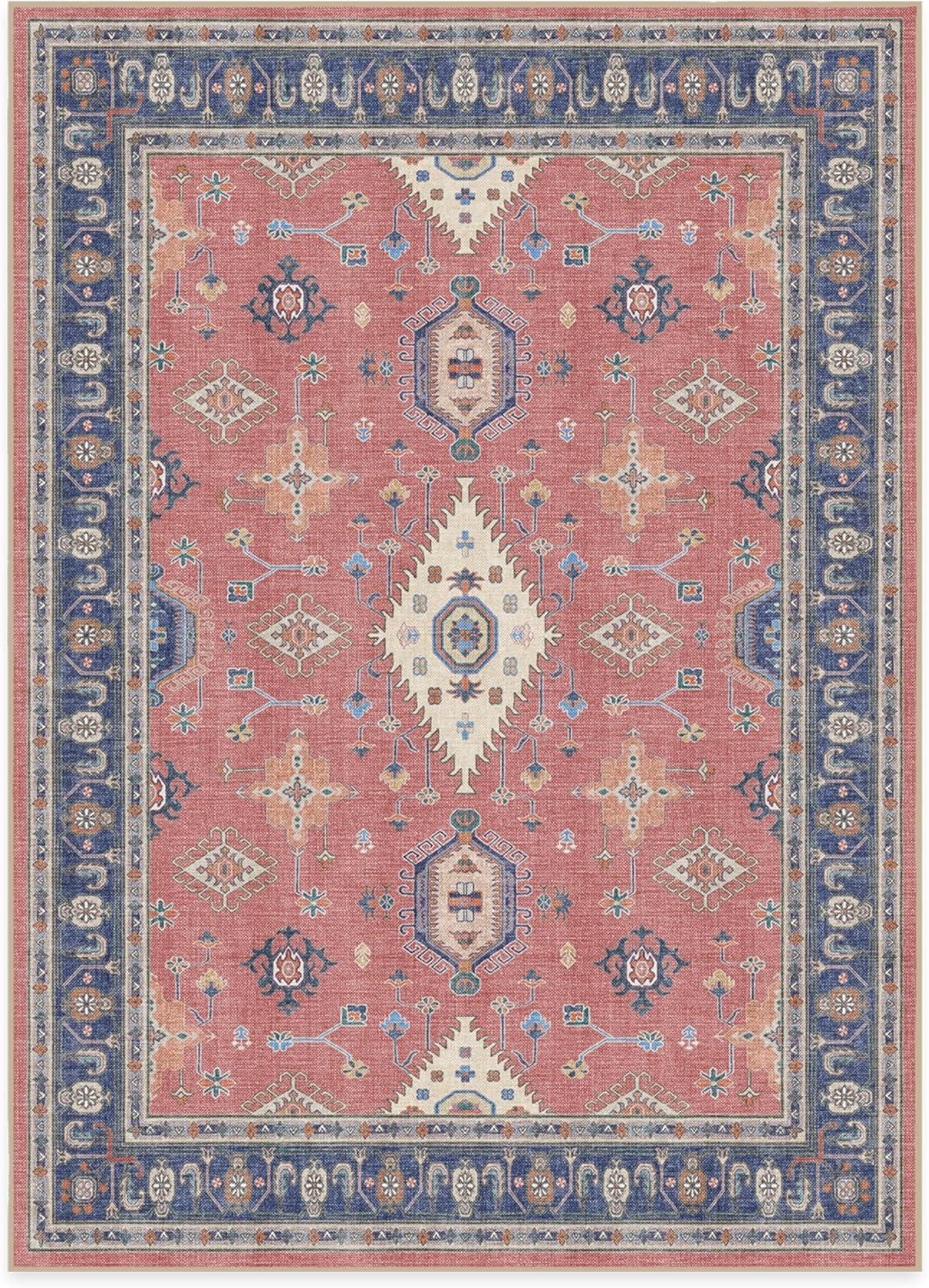 imageRUGGABLE Washable Area Rug Outdoor Allura Copper Sage 5x7 StainResistant NonSlip Medium Machine Washable Rugs for Entryway Patio Balcony Deck ampamp Porchwith Standard PadRanier Cayenne Red Standard Pad