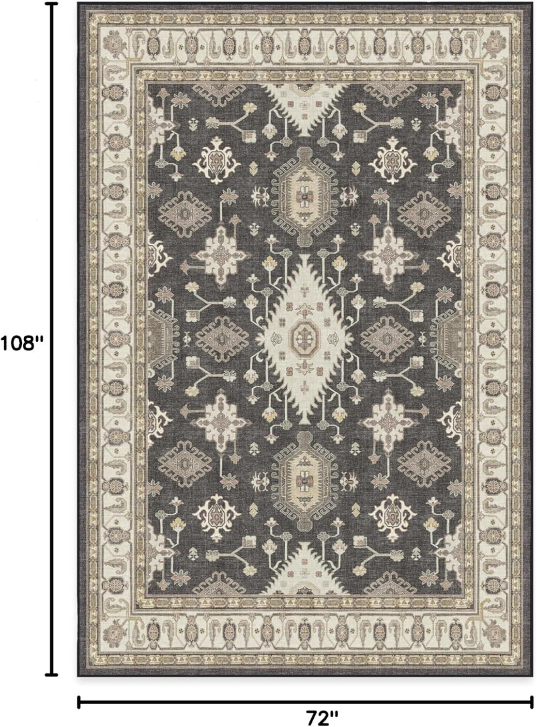 imageRUGGABLE Washable Area Rug Outdoor Allura Copper Sage 5x7 StainResistant NonSlip Medium Machine Washable Rugs for Entryway Patio Balcony Deck ampamp Porchwith Standard PadRanier Dark Wood Standard Pad