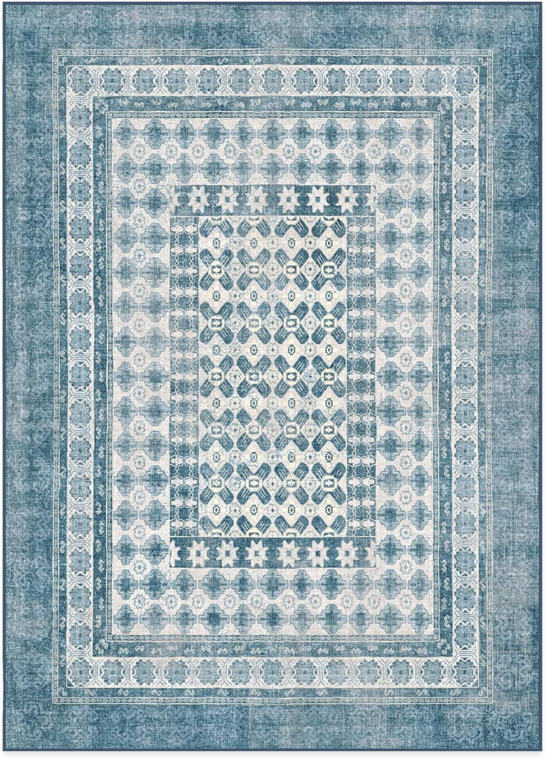 imageRUGGABLE Washable Area Rug Outdoor Allura Copper Sage 5x7 StainResistant NonSlip Medium Machine Washable Rugs for Entryway Patio Balcony Deck ampamp Porchwith Standard PadCyrus Ocean Ivory Outdoor Standard Pad