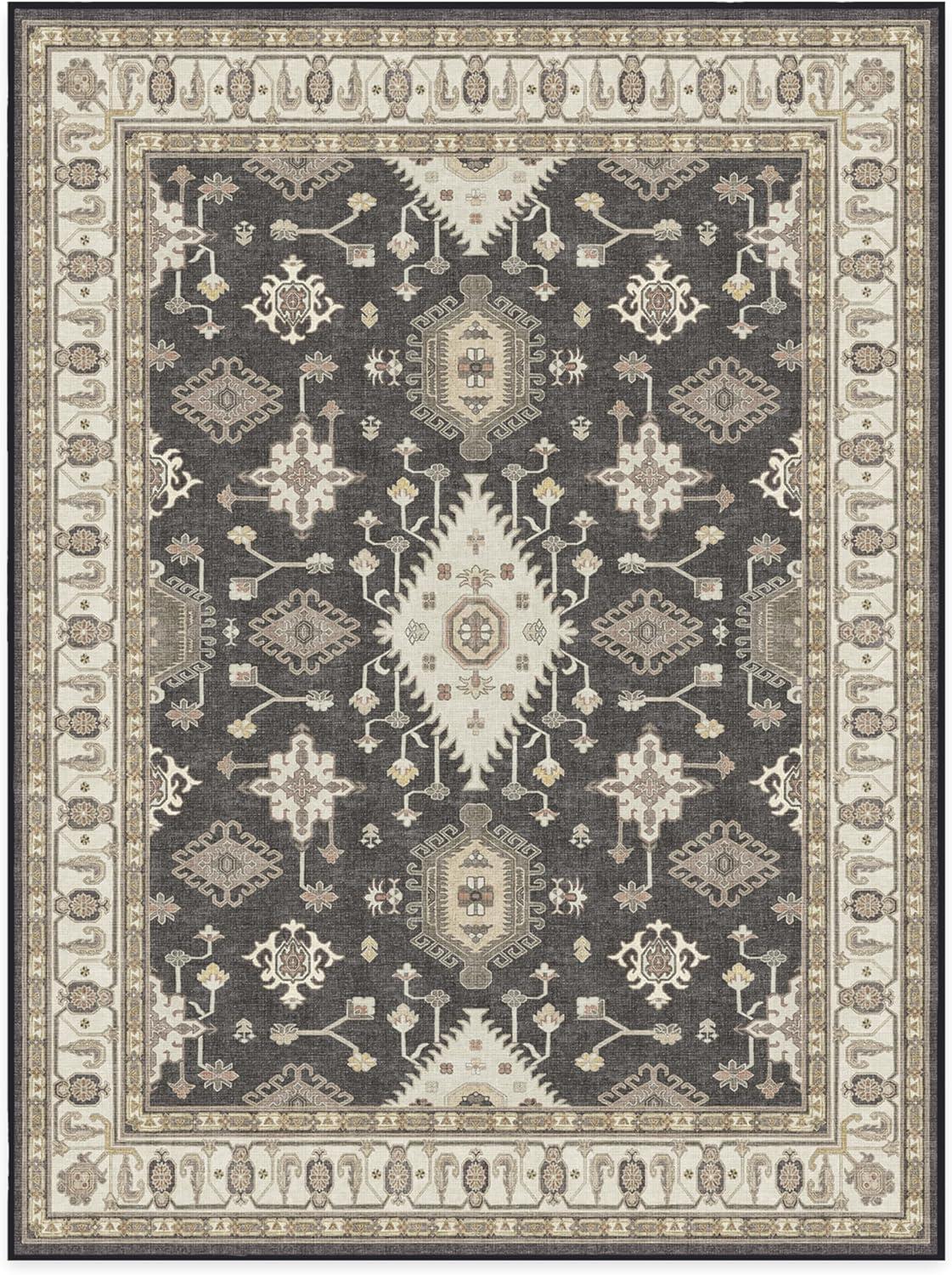 imageRUGGABLE Washable Area Rug Outdoor Allura Copper Sage 5x7 StainResistant NonSlip Medium Machine Washable Rugs for Entryway Patio Balcony Deck ampamp Porchwith Standard PadRanier Dark Wood Standard Pad