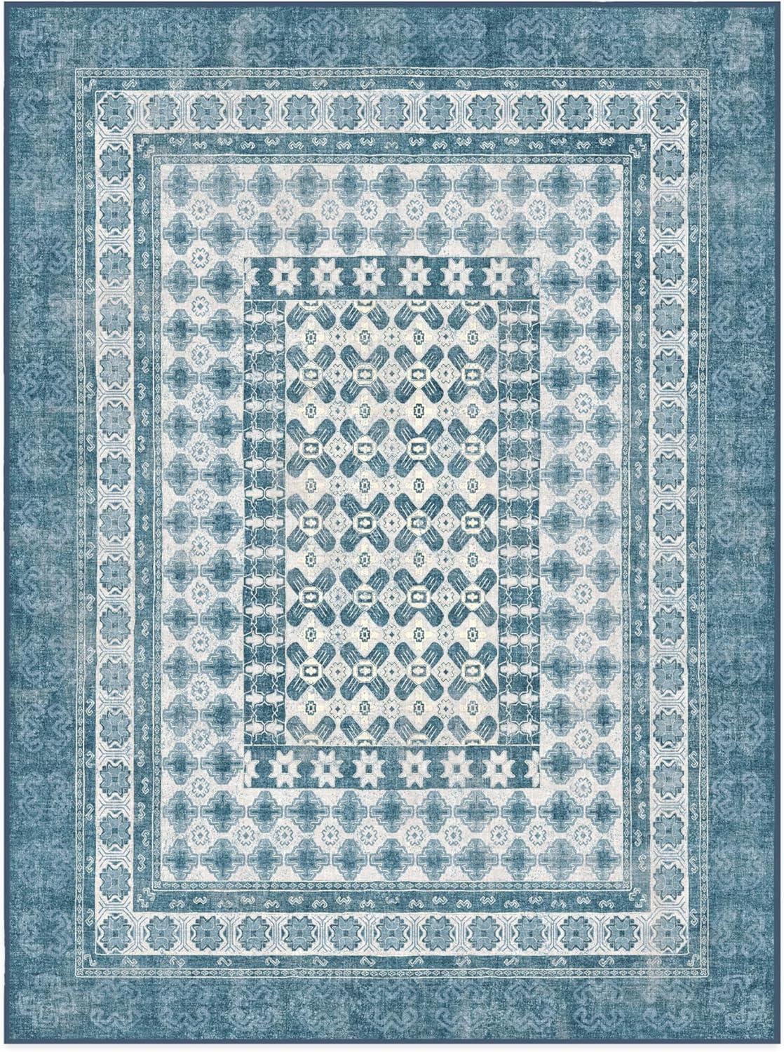 imageRUGGABLE Washable Area Rug Outdoor Allura Copper Sage 5x7 StainResistant NonSlip Medium Machine Washable Rugs for Entryway Patio Balcony Deck ampamp Porchwith Standard PadCyrus Ocean Ivory Outdoor Standard Pad