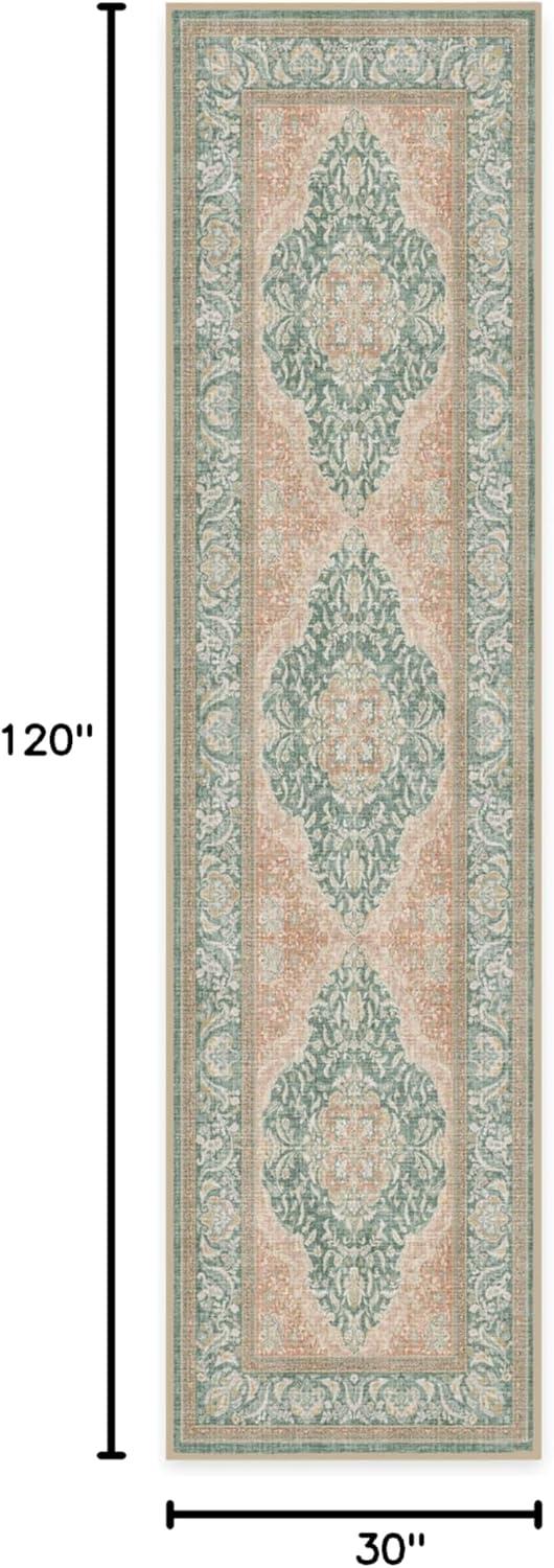 imageRUGGABLE Washable Area Rug Outdoor Allura Copper Sage 5x7 StainResistant NonSlip Medium Machine Washable Rugs for Entryway Patio Balcony Deck ampamp Porchwith Standard PadAllura Copper Sage Standard Pad