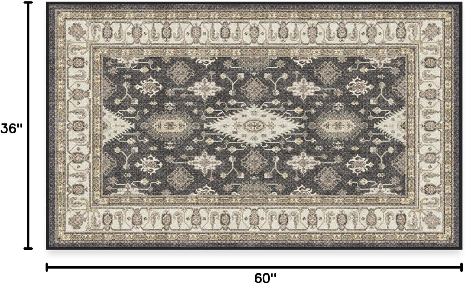 imageRUGGABLE Washable Area Rug Outdoor Allura Copper Sage 5x7 StainResistant NonSlip Medium Machine Washable Rugs for Entryway Patio Balcony Deck ampamp Porchwith Standard PadRanier Dark Wood Standard Pad