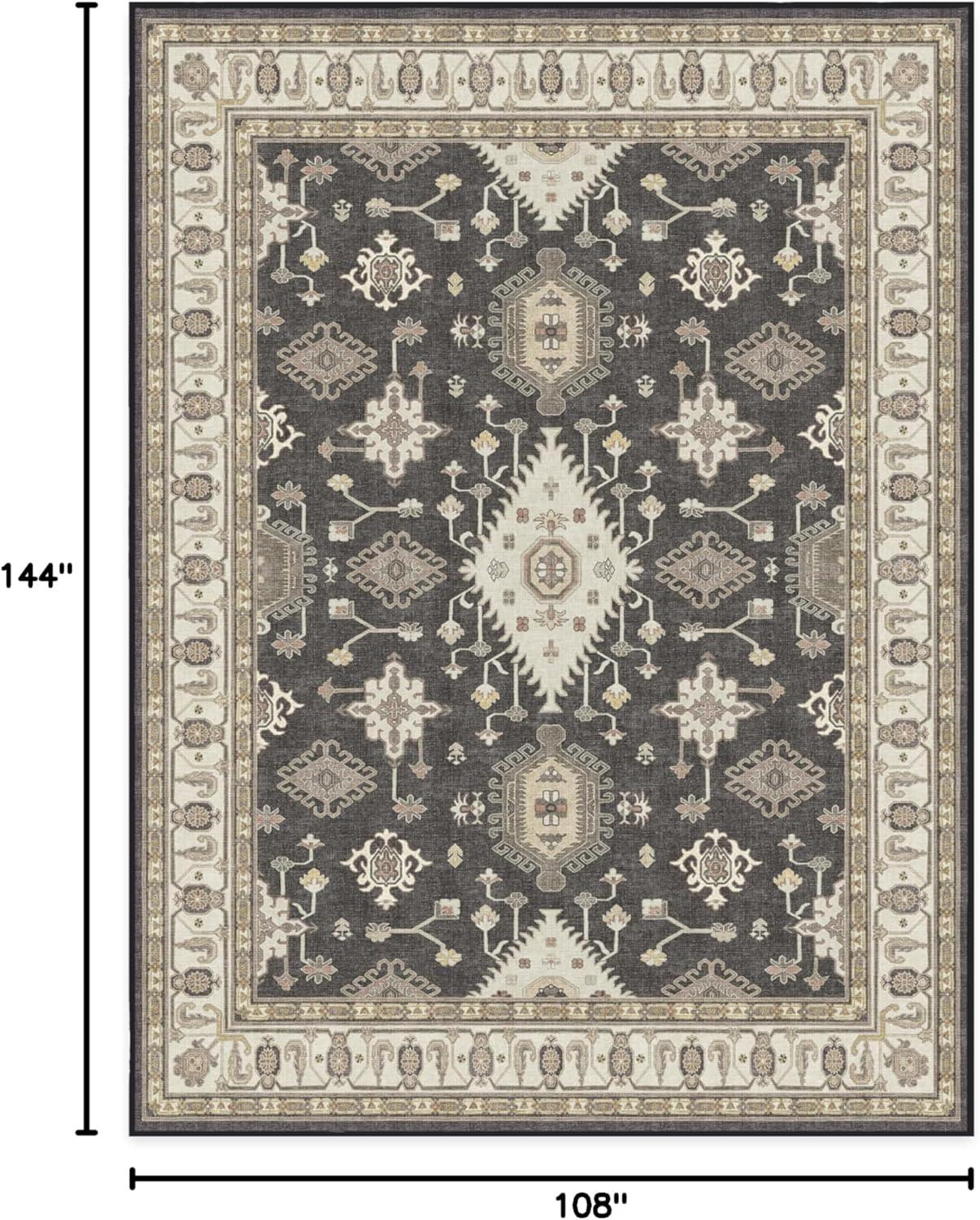 imageRUGGABLE Washable Area Rug Outdoor Allura Copper Sage 5x7 StainResistant NonSlip Medium Machine Washable Rugs for Entryway Patio Balcony Deck ampamp Porchwith Standard PadRanier Dark Wood Standard Pad