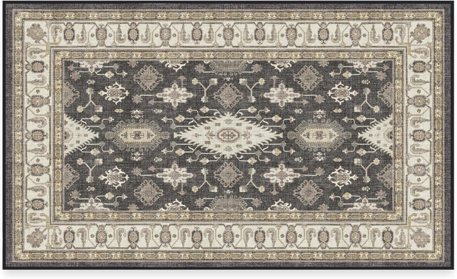 imageRUGGABLE Washable Area Rug Outdoor Allura Copper Sage 5x7 StainResistant NonSlip Medium Machine Washable Rugs for Entryway Patio Balcony Deck ampamp Porchwith Standard PadRanier Dark Wood Standard Pad