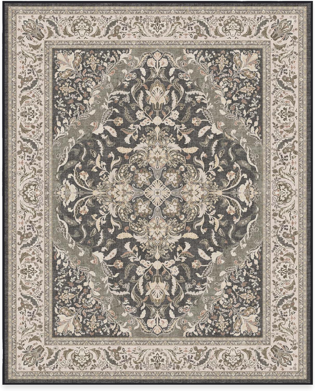 imageRUGGABLE Washable Area Rug Outdoor Allura Copper Sage 5x7 StainResistant NonSlip Medium Machine Washable Rugs for Entryway Patio Balcony Deck ampamp Porchwith Standard PadAllura Dark Wood Standard Pad