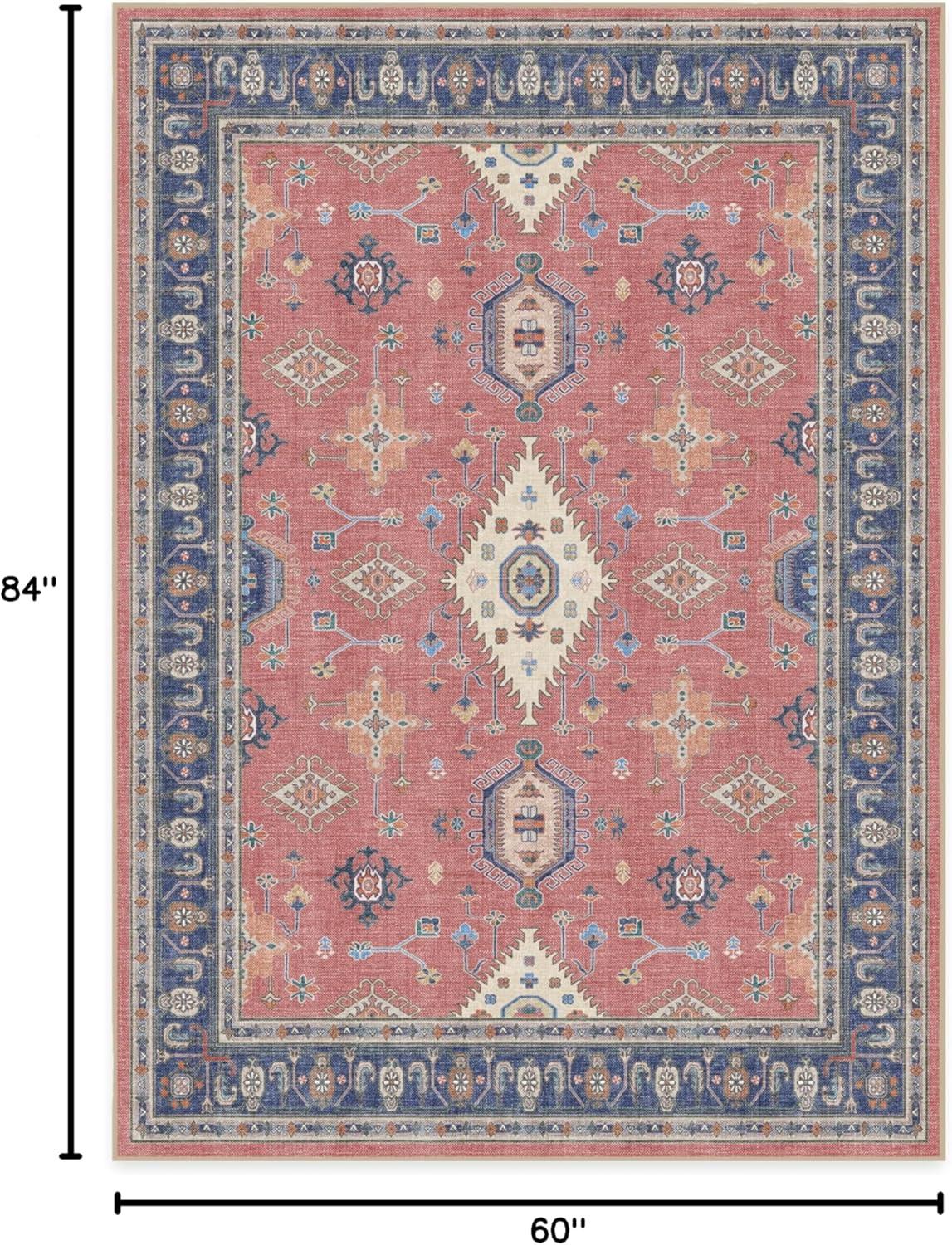 imageRUGGABLE Washable Area Rug Outdoor Allura Copper Sage 5x7 StainResistant NonSlip Medium Machine Washable Rugs for Entryway Patio Balcony Deck ampamp Porchwith Standard PadRanier Cayenne Red Standard Pad