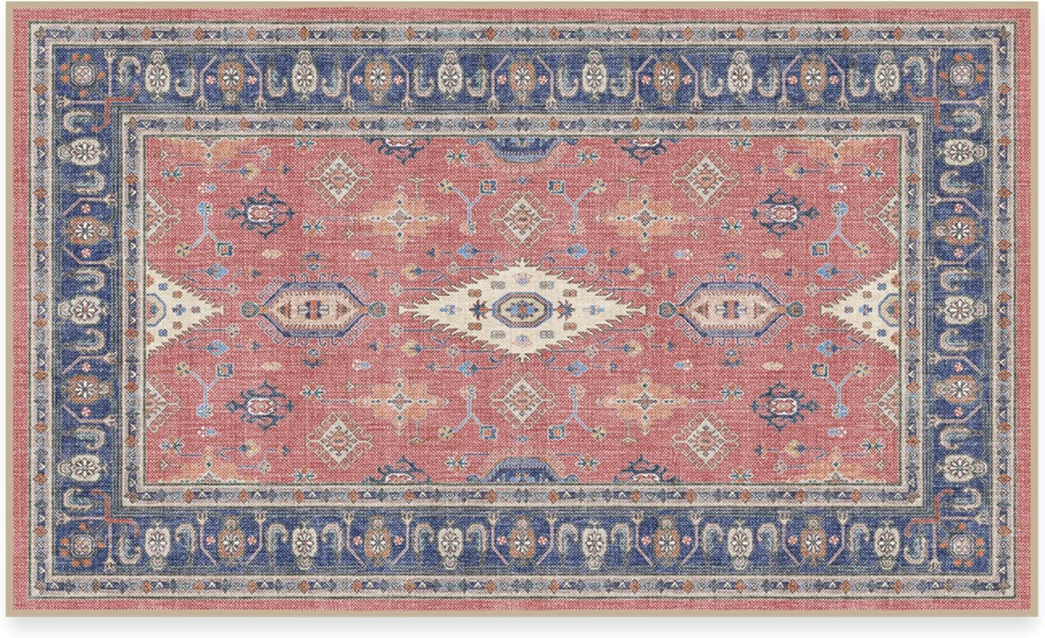 imageRUGGABLE Washable Area Rug Outdoor Allura Copper Sage 5x7 StainResistant NonSlip Medium Machine Washable Rugs for Entryway Patio Balcony Deck ampamp Porchwith Standard PadRanier Cayenne Red Standard Pad