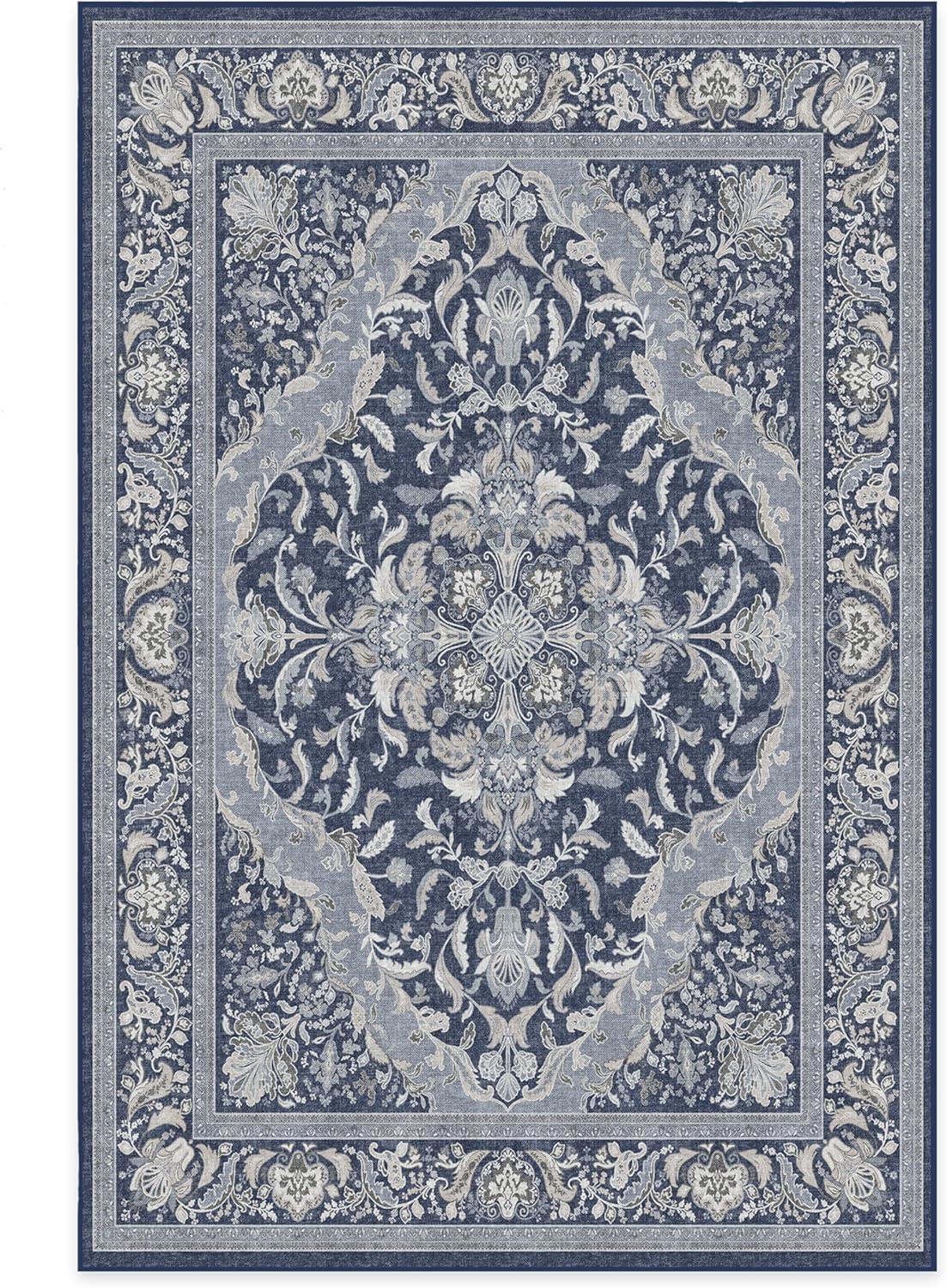 imageRUGGABLE Washable Area Rug Outdoor Allura Copper Sage 5x7 StainResistant NonSlip Medium Machine Washable Rugs for Entryway Patio Balcony Deck ampamp Porchwith Standard PadAllura Soft Navy Standard Pad