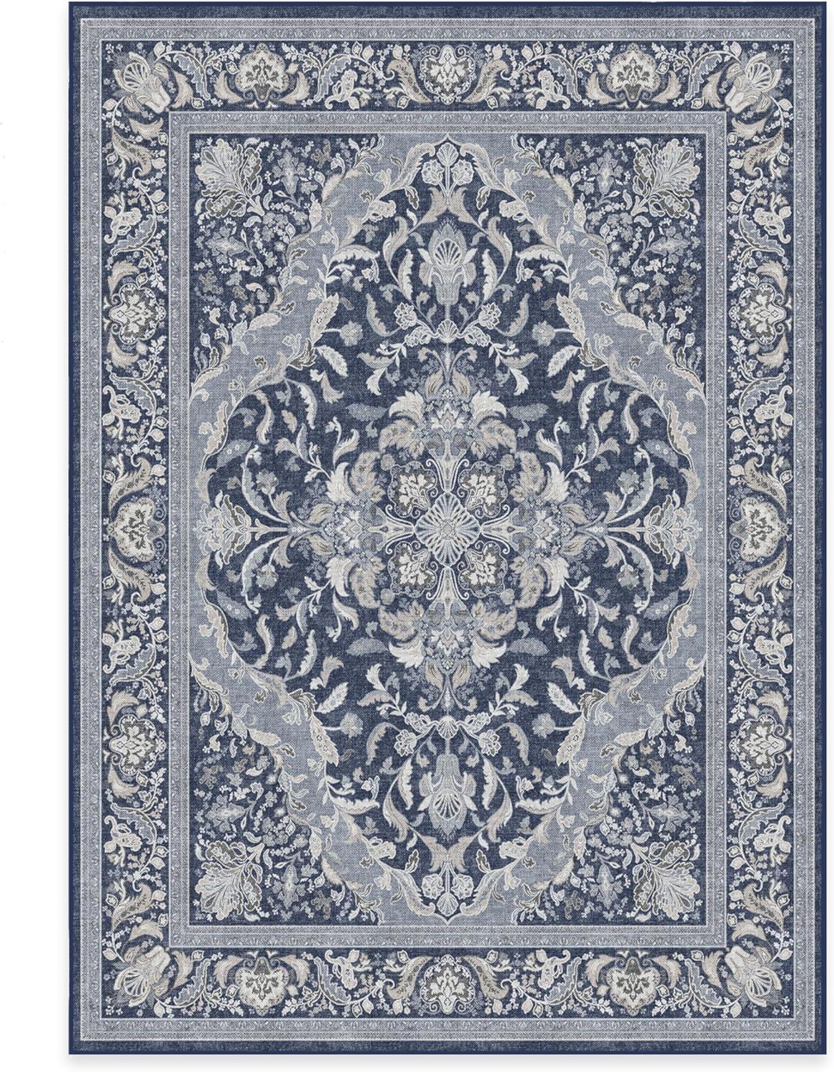 imageRUGGABLE Washable Area Rug Outdoor Allura Copper Sage 5x7 StainResistant NonSlip Medium Machine Washable Rugs for Entryway Patio Balcony Deck ampamp Porchwith Standard PadAllura Soft Navy Standard Pad