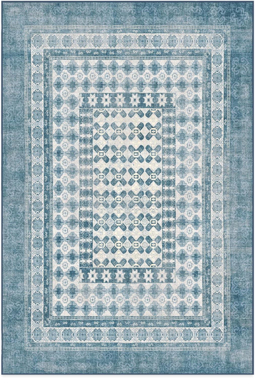 imageRUGGABLE Washable Area Rug Outdoor Allura Copper Sage 5x7 StainResistant NonSlip Medium Machine Washable Rugs for Entryway Patio Balcony Deck ampamp Porchwith Standard PadCyrus Ocean Ivory Outdoor Standard Pad