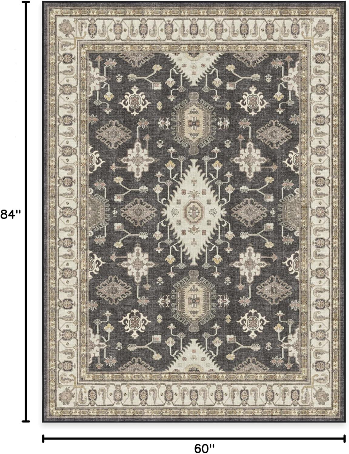 imageRUGGABLE Washable Area Rug Outdoor Allura Copper Sage 5x7 StainResistant NonSlip Medium Machine Washable Rugs for Entryway Patio Balcony Deck ampamp Porchwith Standard PadRanier Dark Wood Standard Pad