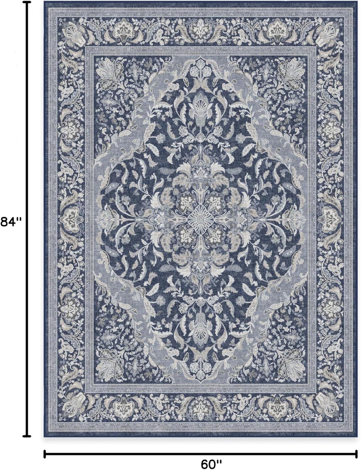 imageRUGGABLE Washable Area Rug Outdoor Allura Copper Sage 5x7 StainResistant NonSlip Medium Machine Washable Rugs for Entryway Patio Balcony Deck ampamp Porchwith Standard PadAllura Soft Navy Standard Pad