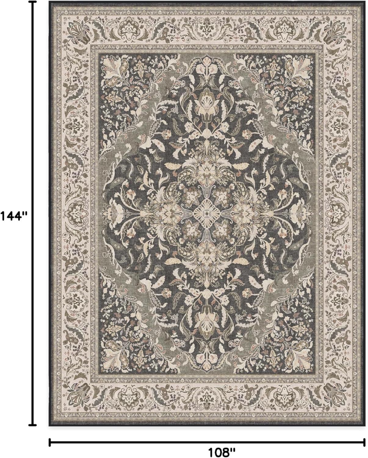 imageRUGGABLE Washable Area Rug Outdoor Allura Copper Sage 5x7 StainResistant NonSlip Medium Machine Washable Rugs for Entryway Patio Balcony Deck ampamp Porchwith Standard PadAllura Dark Wood Standard Pad