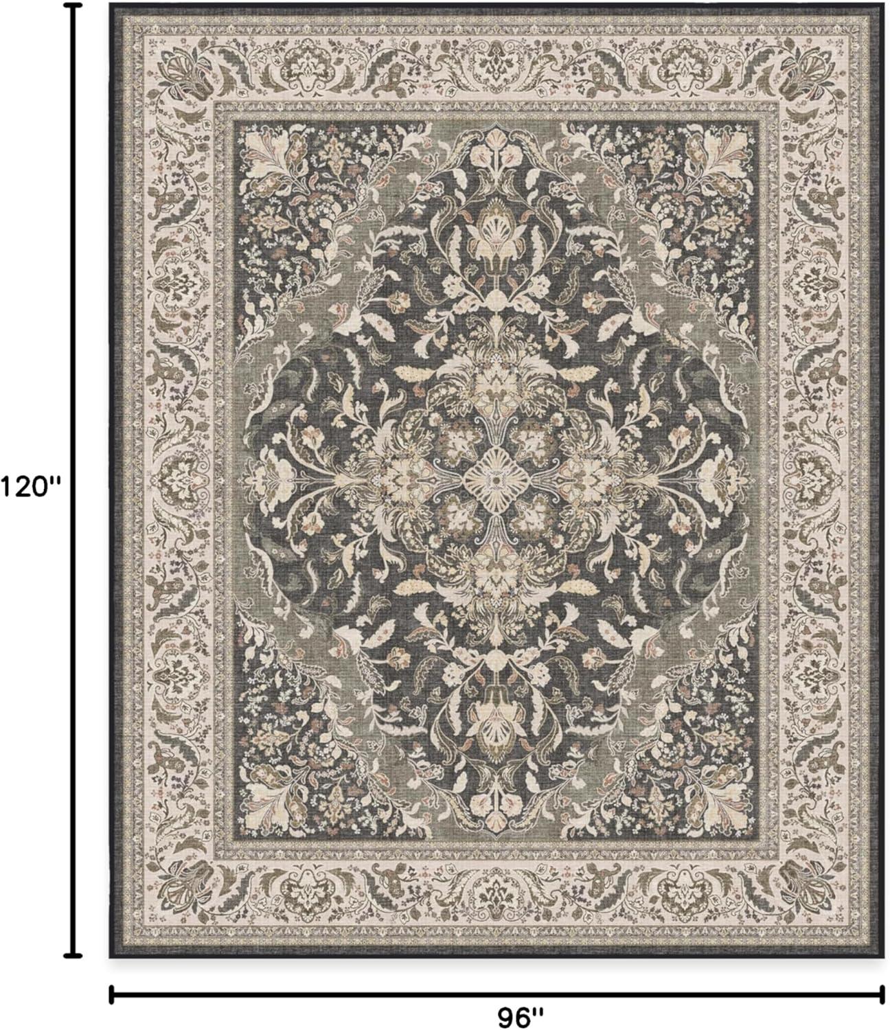 imageRUGGABLE Washable Area Rug Outdoor Allura Copper Sage 5x7 StainResistant NonSlip Medium Machine Washable Rugs for Entryway Patio Balcony Deck ampamp Porchwith Standard PadAllura Dark Wood Standard Pad