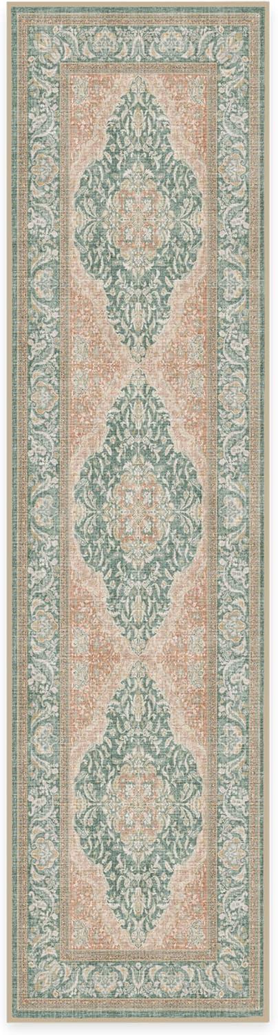 imageRUGGABLE Washable Area Rug Outdoor Allura Copper Sage 5x7 StainResistant NonSlip Medium Machine Washable Rugs for Entryway Patio Balcony Deck ampamp Porchwith Standard PadAllura Copper Sage Standard Pad