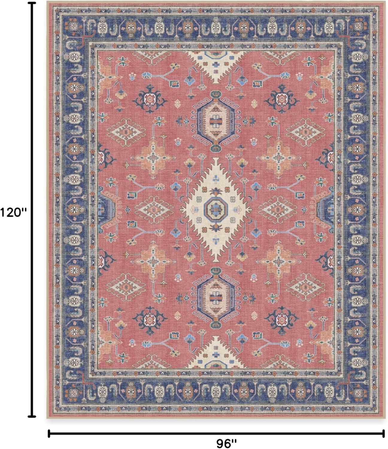 imageRUGGABLE Washable Area Rug Outdoor Allura Copper Sage 5x7 StainResistant NonSlip Medium Machine Washable Rugs for Entryway Patio Balcony Deck ampamp Porchwith Standard PadRanier Cayenne Red Standard Pad