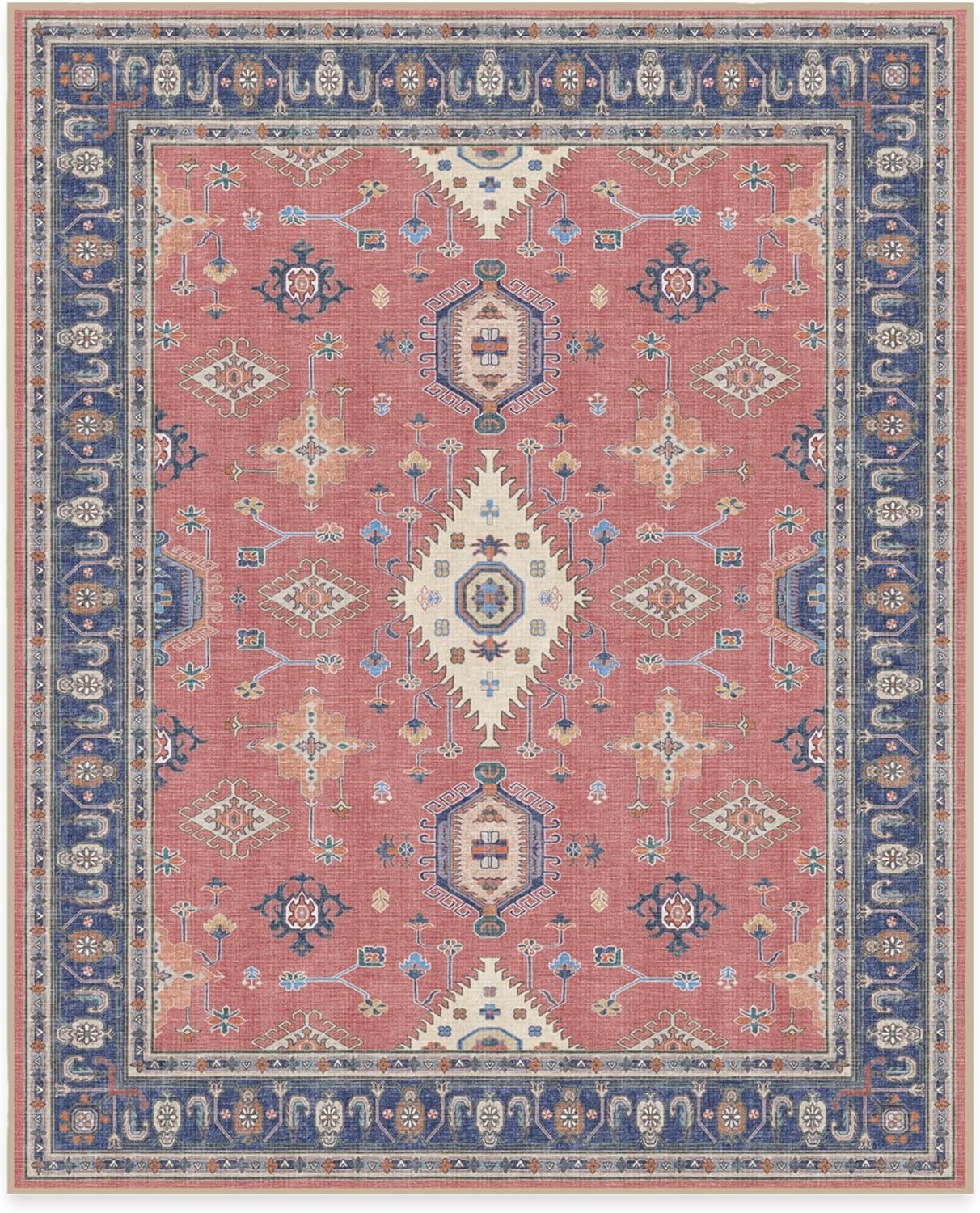 imageRUGGABLE Washable Area Rug Outdoor Allura Copper Sage 5x7 StainResistant NonSlip Medium Machine Washable Rugs for Entryway Patio Balcony Deck ampamp Porchwith Standard PadRanier Cayenne Red Standard Pad