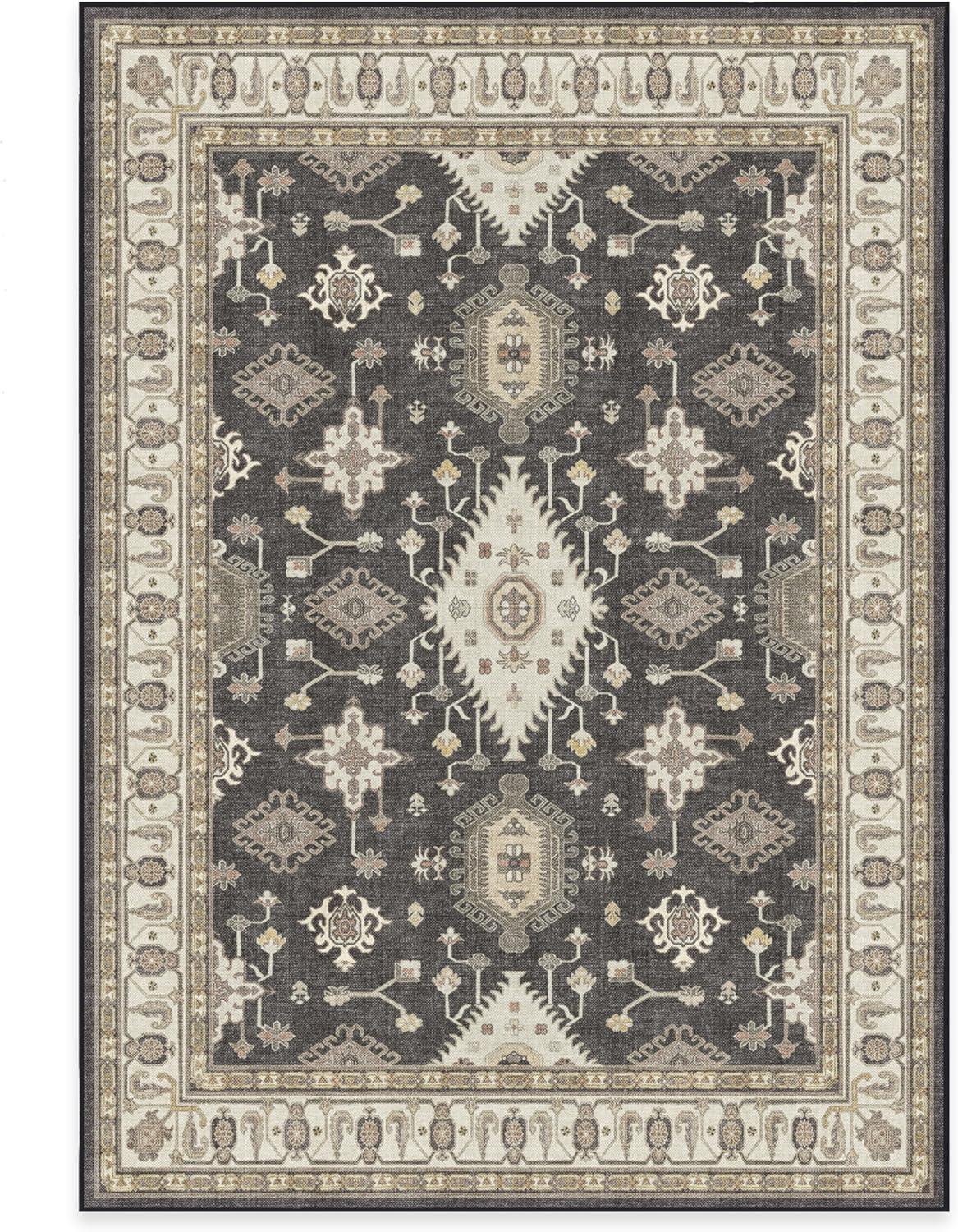 imageRUGGABLE Washable Area Rug Outdoor Allura Copper Sage 5x7 StainResistant NonSlip Medium Machine Washable Rugs for Entryway Patio Balcony Deck ampamp Porchwith Standard PadRanier Dark Wood Standard Pad