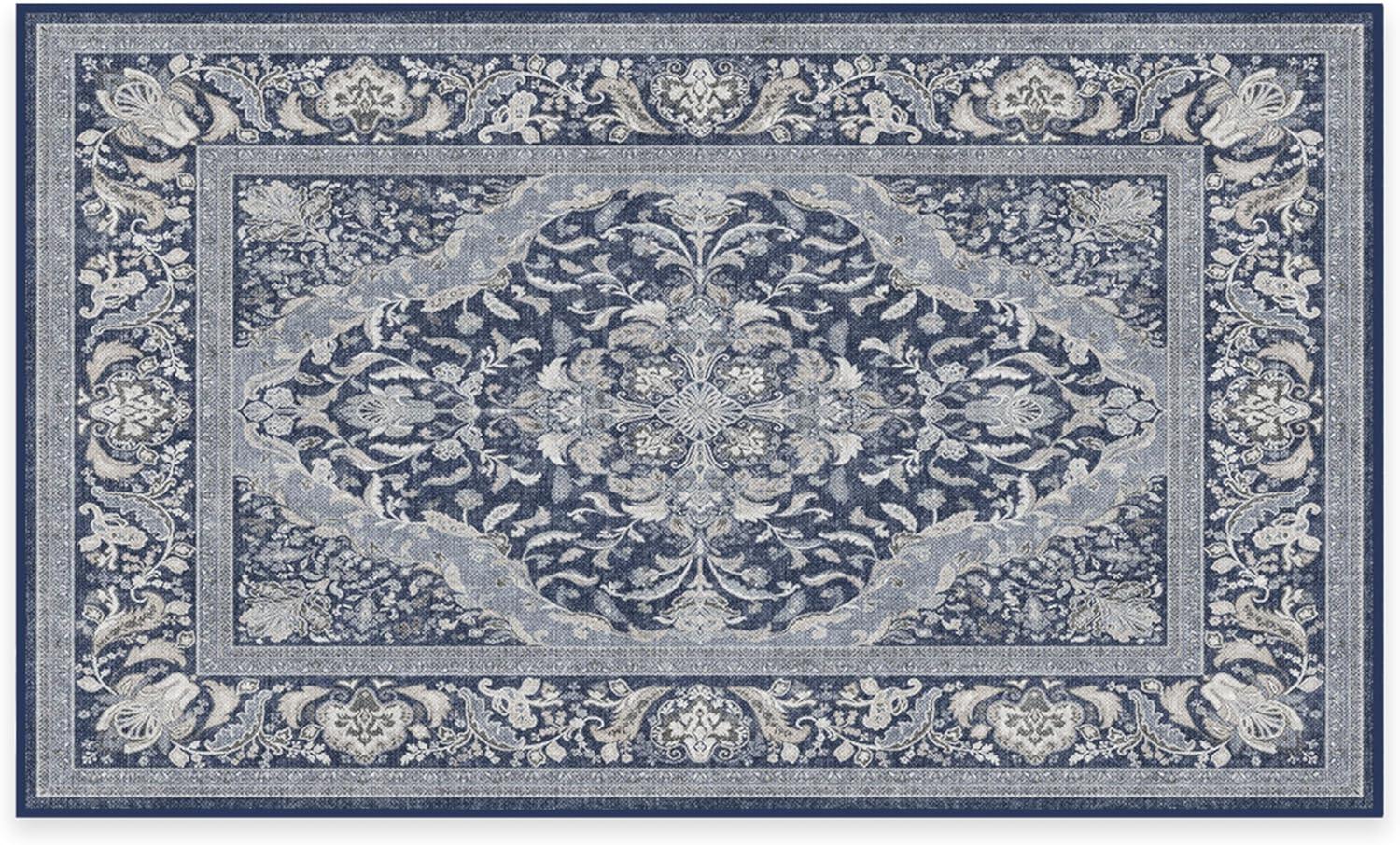 imageRUGGABLE Washable Area Rug Outdoor Allura Copper Sage 5x7 StainResistant NonSlip Medium Machine Washable Rugs for Entryway Patio Balcony Deck ampamp Porchwith Standard PadAllura Soft Navy Standard Pad