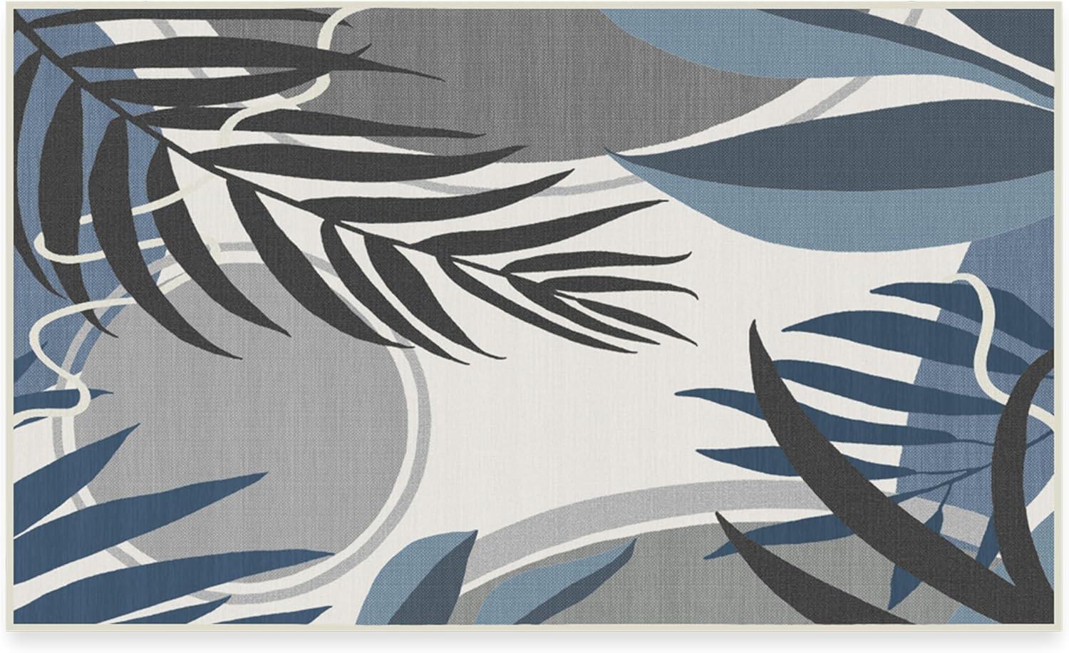 imageRUGGABLE Washable Area Rug Outdoor Watercolor Waves Copper Jade 5x7 StainResistant NonSlip Medium Machine Washable Rugs for Entryway Patio Balcony Deck ampamp Porchwith Standard PadTulum Ivory Blue Standard Pad