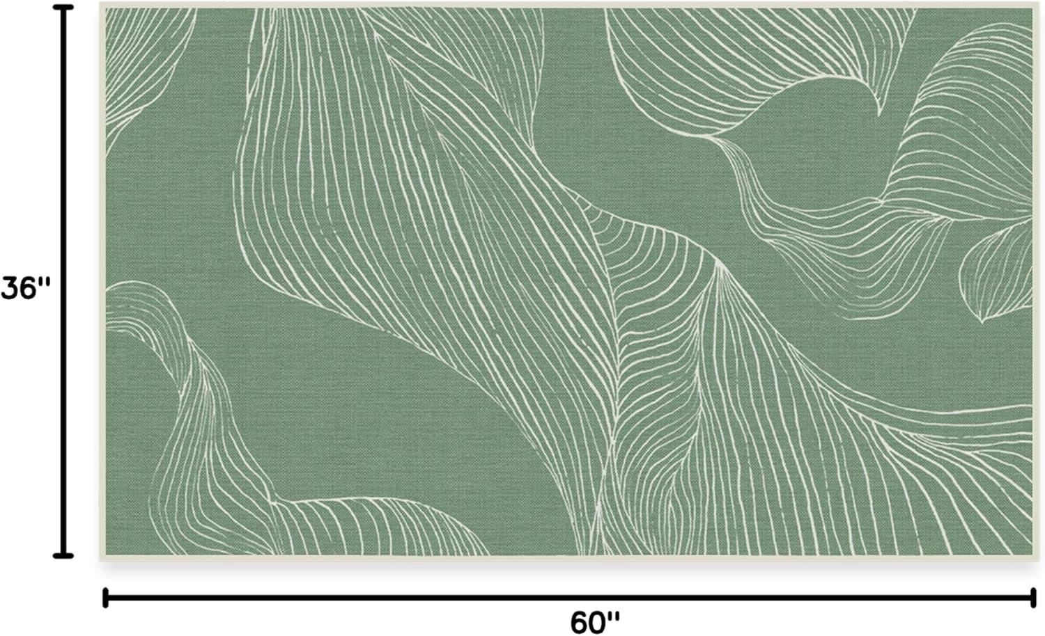 imageRUGGABLE Washable Area Rug Outdoor Watercolor Waves Copper Jade 5x7 StainResistant NonSlip Medium Machine Washable Rugs for Entryway Patio Balcony Deck ampamp Porchwith Standard PadSana Laurel Green Standard Pad