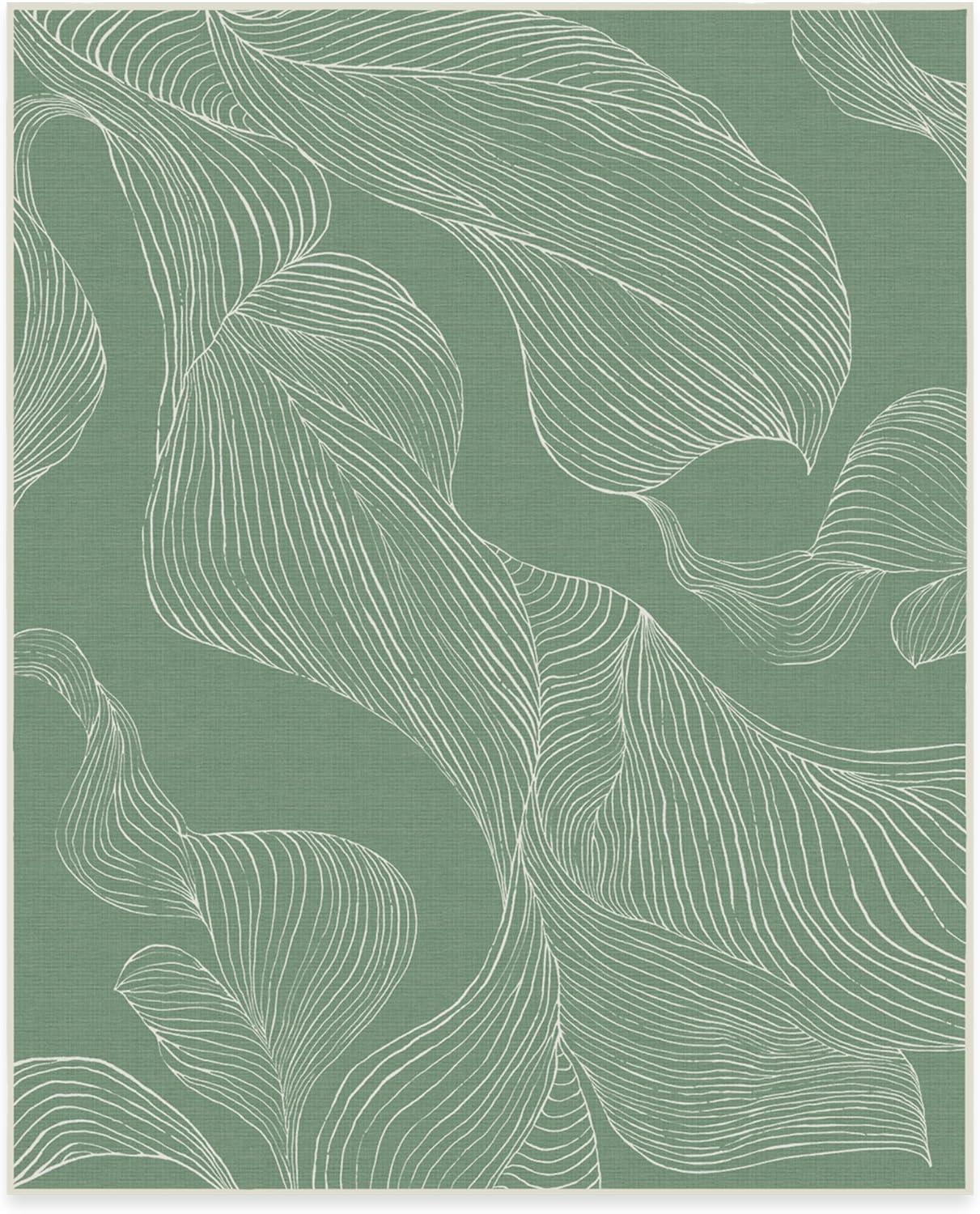 imageRUGGABLE Washable Area Rug Outdoor Watercolor Waves Copper Jade 5x7 StainResistant NonSlip Medium Machine Washable Rugs for Entryway Patio Balcony Deck ampamp Porchwith Standard PadSana Laurel Green Standard Pad