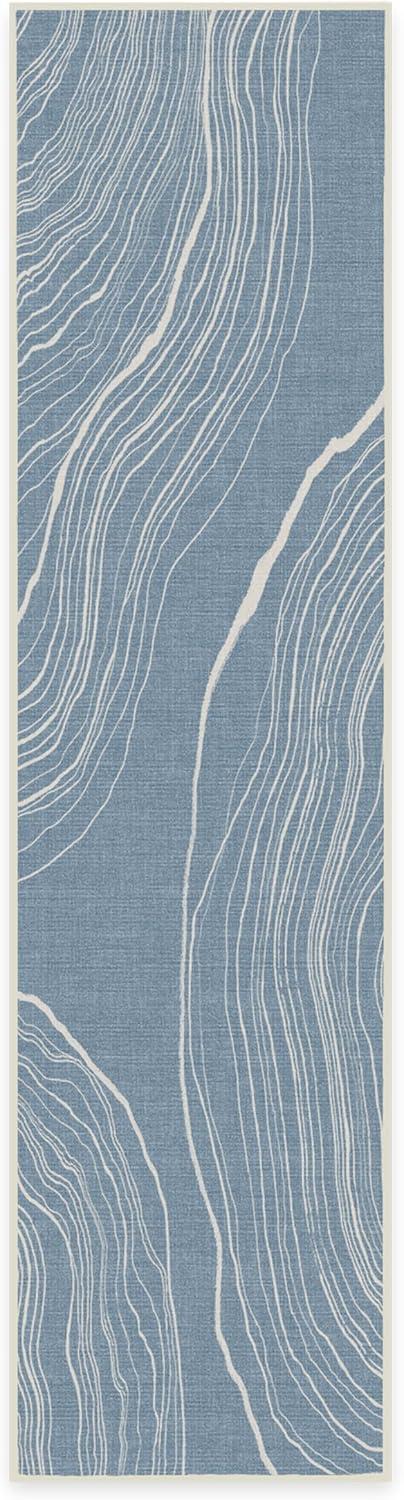 imageRUGGABLE Washable Area Rug Outdoor Watercolor Waves Copper Jade 5x7 StainResistant NonSlip Medium Machine Washable Rugs for Entryway Patio Balcony Deck ampamp Porchwith Standard PadKalder Slate Blue Standard Pad