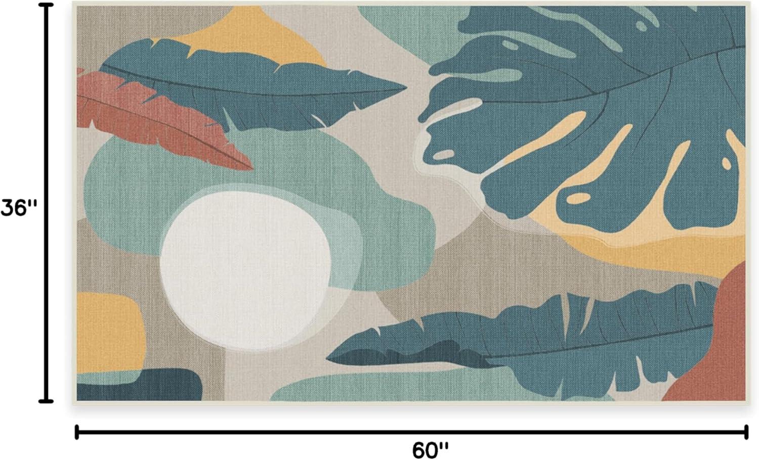 imageRUGGABLE Washable Area Rug Outdoor Watercolor Waves Copper Jade 5x7 StainResistant NonSlip Medium Machine Washable Rugs for Entryway Patio Balcony Deck ampamp Porchwith Standard PadHavana Multicolor Standard Pad