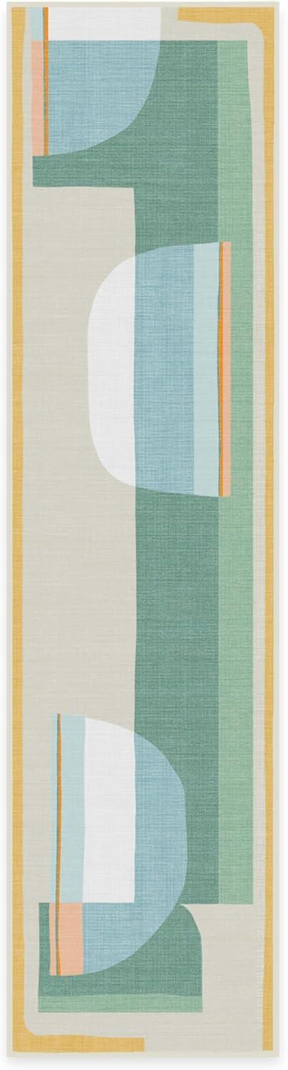 imageRUGGABLE Washable Area Rug Outdoor Watercolor Waves Copper Jade 5x7 StainResistant NonSlip Medium Machine Washable Rugs for Entryway Patio Balcony Deck ampamp Porchwith Standard PadOlena Jade Standard Pad