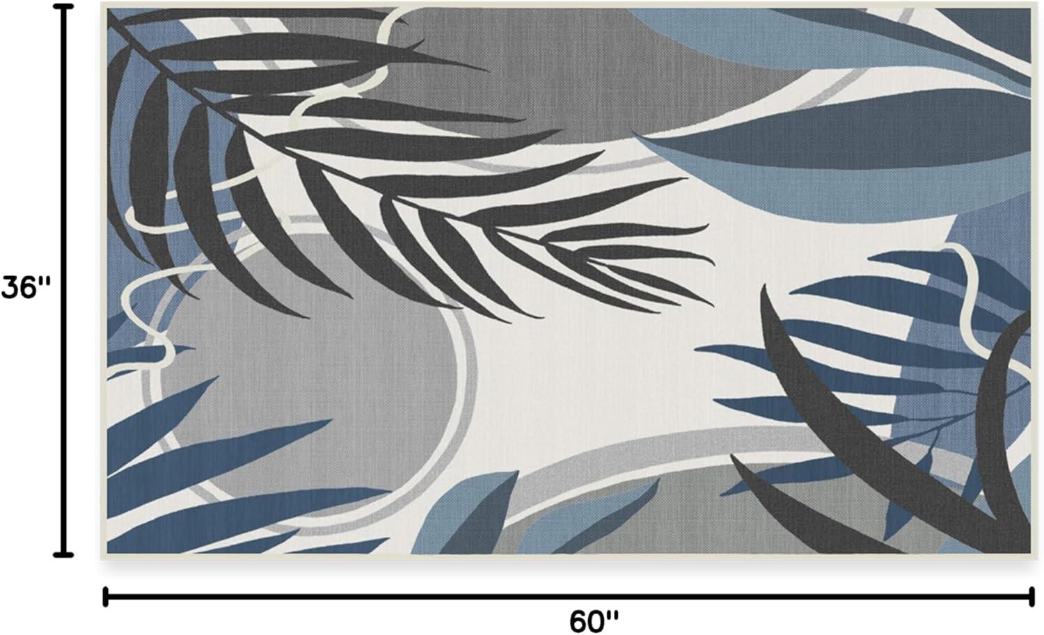 imageRUGGABLE Washable Area Rug Outdoor Watercolor Waves Copper Jade 5x7 StainResistant NonSlip Medium Machine Washable Rugs for Entryway Patio Balcony Deck ampamp Porchwith Standard PadTulum Ivory Blue Standard Pad