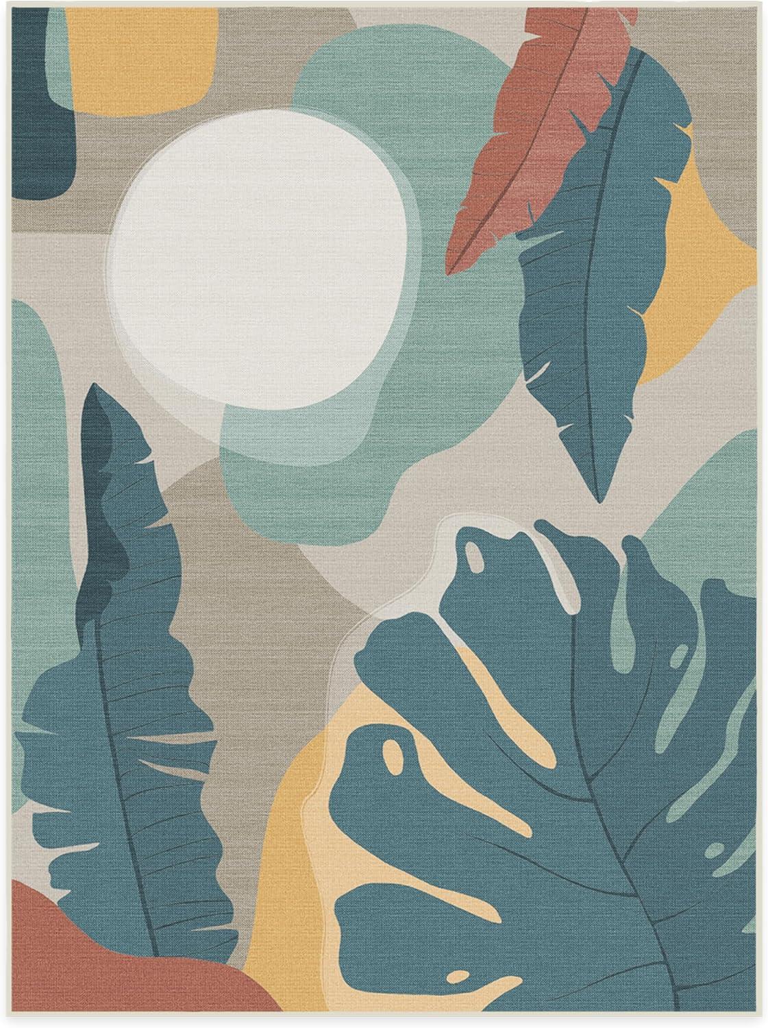 imageRUGGABLE Washable Area Rug Outdoor Watercolor Waves Copper Jade 5x7 StainResistant NonSlip Medium Machine Washable Rugs for Entryway Patio Balcony Deck ampamp Porchwith Standard PadHavana Multicolor Standard Pad