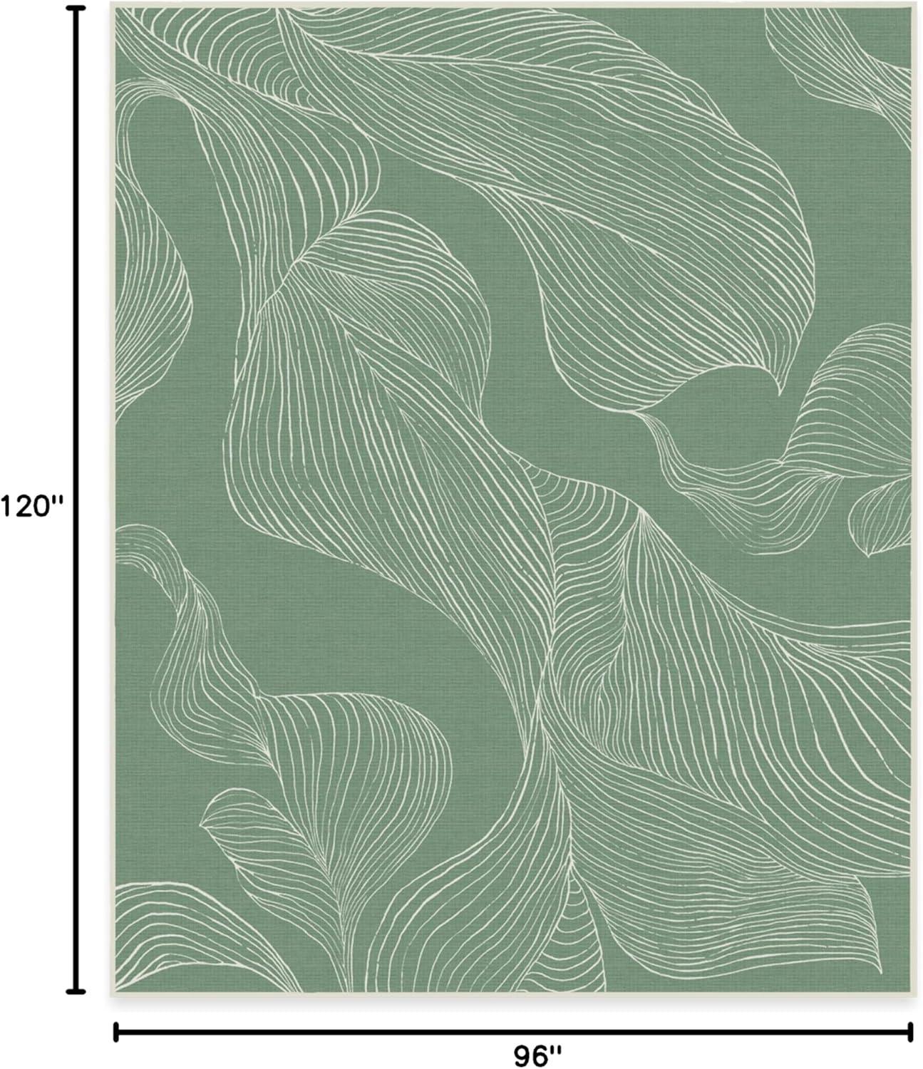 imageRUGGABLE Washable Area Rug Outdoor Watercolor Waves Copper Jade 5x7 StainResistant NonSlip Medium Machine Washable Rugs for Entryway Patio Balcony Deck ampamp Porchwith Standard PadSana Laurel Green Standard Pad