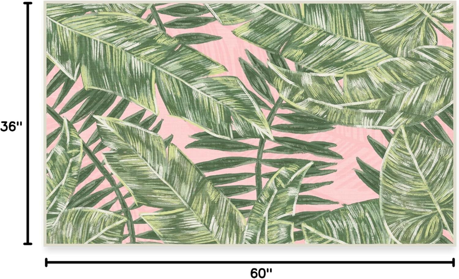 imageRUGGABLE Washable Area Rug Outdoor Watercolor Waves Copper Jade 5x7 StainResistant NonSlip Medium Machine Washable Rugs for Entryway Patio Balcony Deck ampamp Porchwith Standard PadFilifera Palm Pink Standard Pad