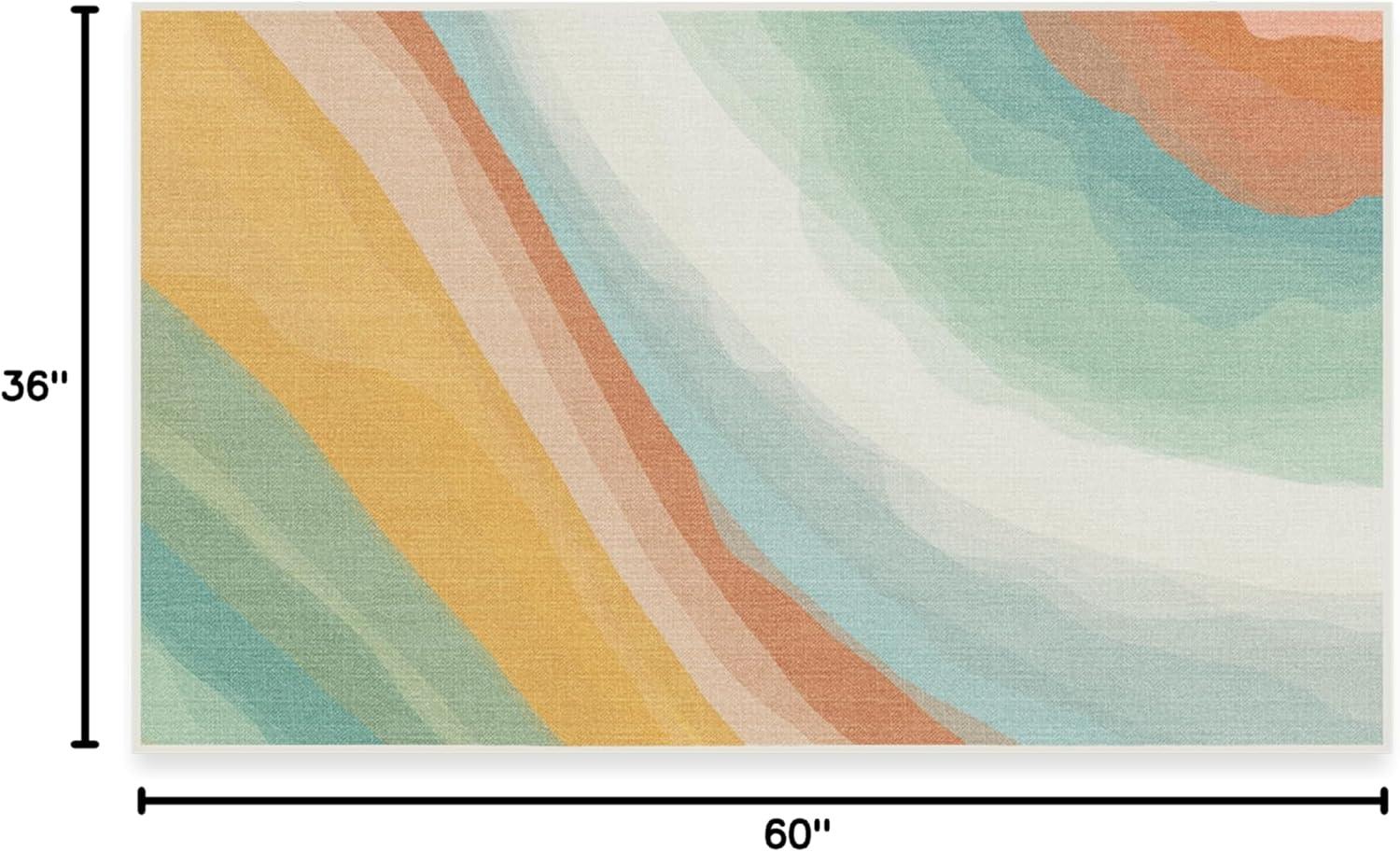 imageRUGGABLE Washable Area Rug Outdoor Watercolor Waves Copper Jade 5x7 StainResistant NonSlip Medium Machine Washable Rugs for Entryway Patio Balcony Deck ampamp Porchwith Standard PadWatercolor Waves Copper Jade Standard Pad