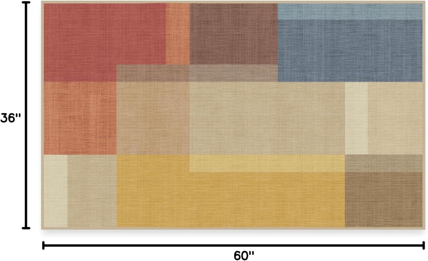 imageRUGGABLE Washable Area Rug Outdoor Watercolor Waves Copper Jade 5x7 StainResistant NonSlip Medium Machine Washable Rugs for Entryway Patio Balcony Deck ampamp Porchwith Standard PadCampo Multicolor Standard Pad