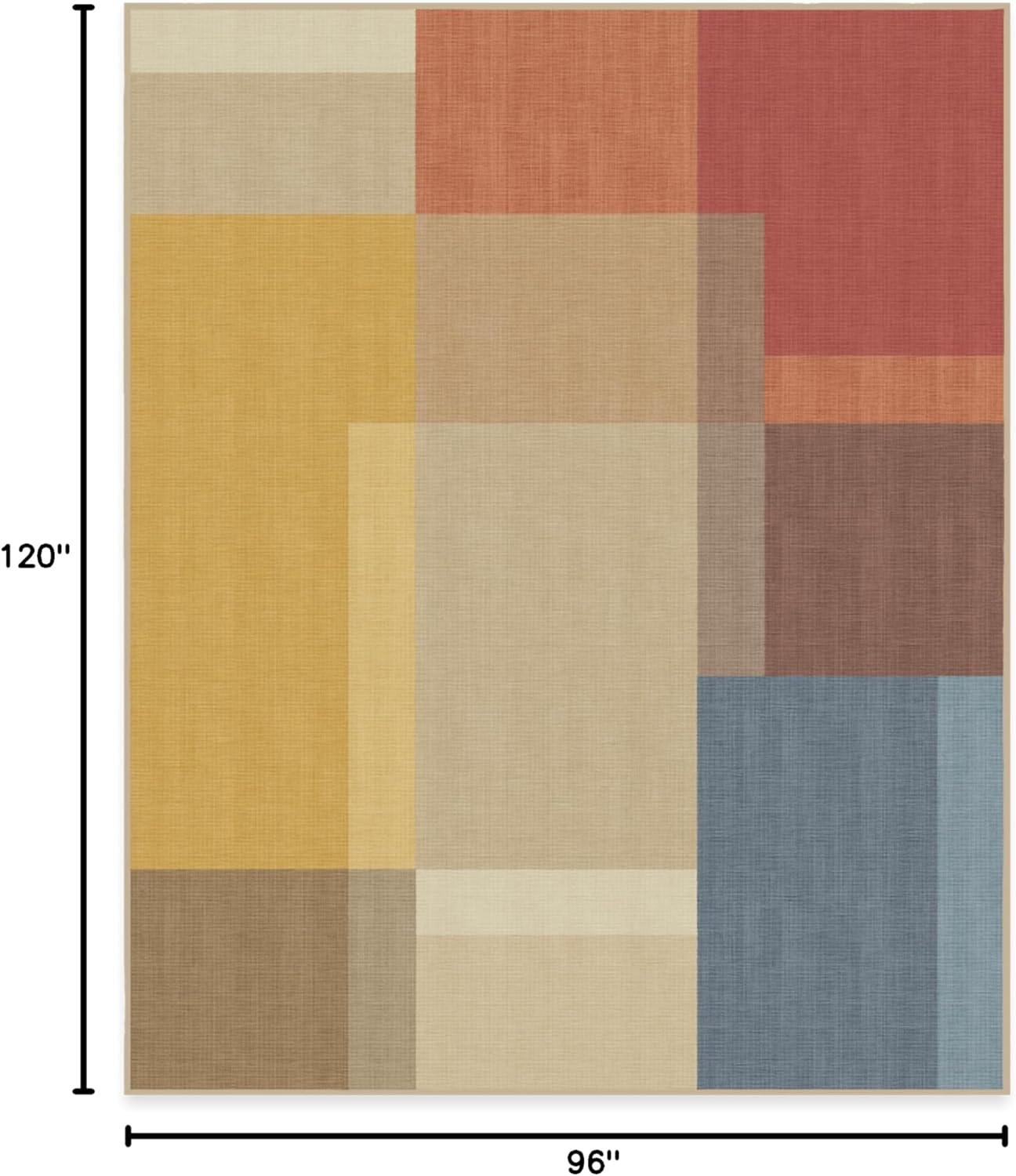 imageRUGGABLE Washable Area Rug Outdoor Watercolor Waves Copper Jade 5x7 StainResistant NonSlip Medium Machine Washable Rugs for Entryway Patio Balcony Deck ampamp Porchwith Standard PadCampo Multicolor Standard Pad