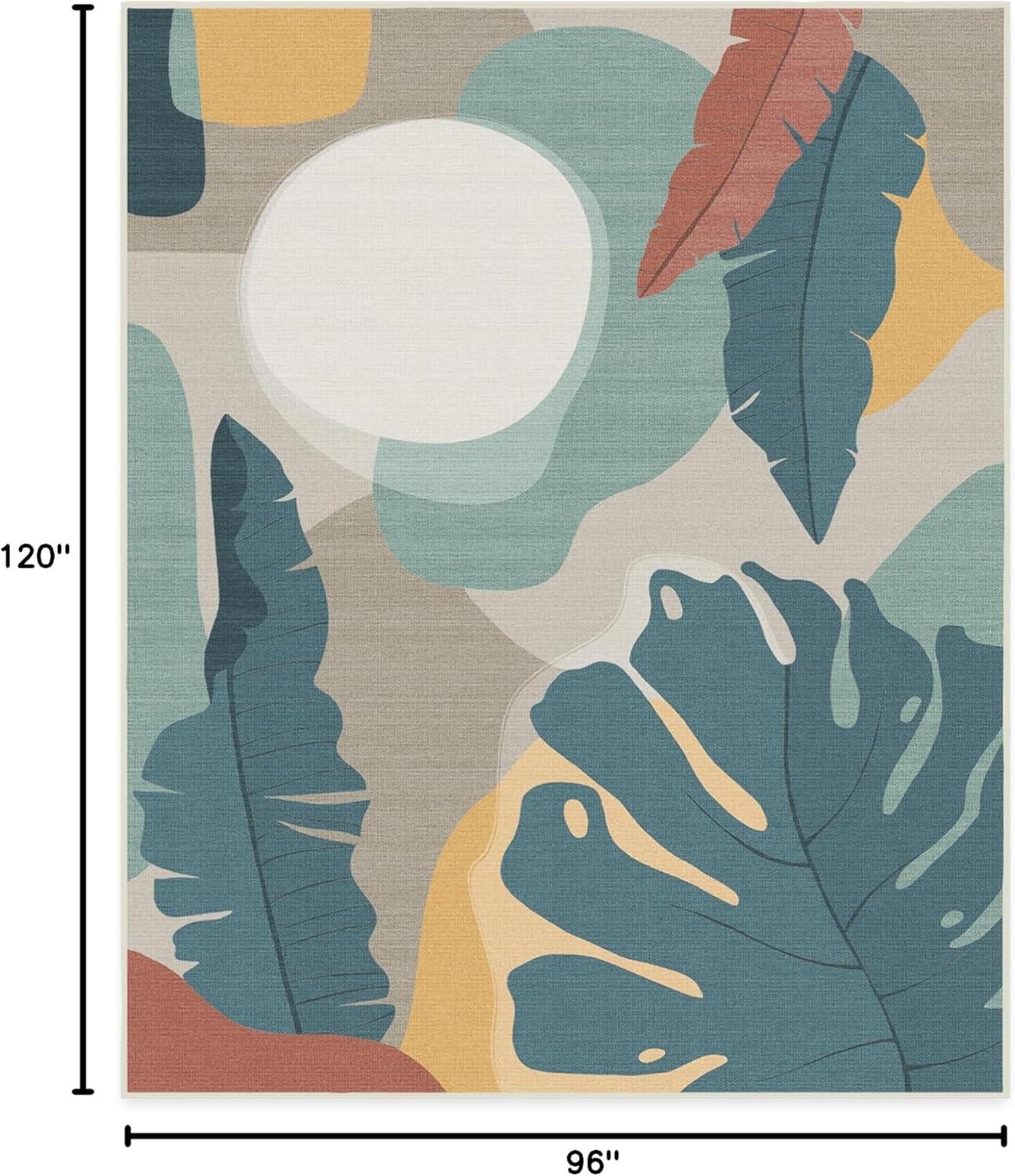 imageRUGGABLE Washable Area Rug Outdoor Watercolor Waves Copper Jade 5x7 StainResistant NonSlip Medium Machine Washable Rugs for Entryway Patio Balcony Deck ampamp Porchwith Standard PadHavana Multicolor Standard Pad