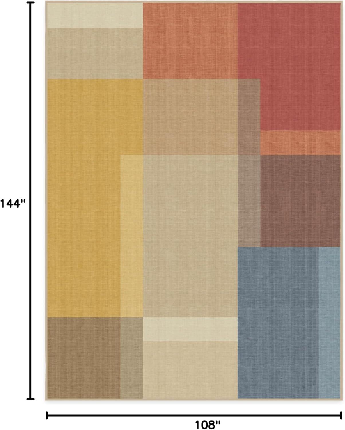 imageRUGGABLE Washable Area Rug Outdoor Watercolor Waves Copper Jade 5x7 StainResistant NonSlip Medium Machine Washable Rugs for Entryway Patio Balcony Deck ampamp Porchwith Standard PadCampo Multicolor Standard Pad