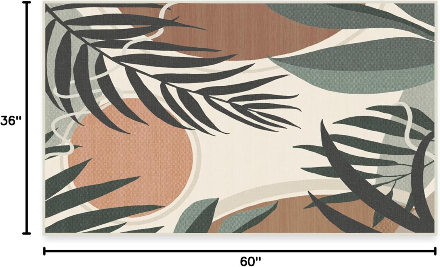 imageRUGGABLE Washable Area Rug Outdoor Watercolor Waves Copper Jade 5x7 StainResistant NonSlip Medium Machine Washable Rugs for Entryway Patio Balcony Deck ampamp Porchwith Standard PadTulum Desert Sage Standard Pad