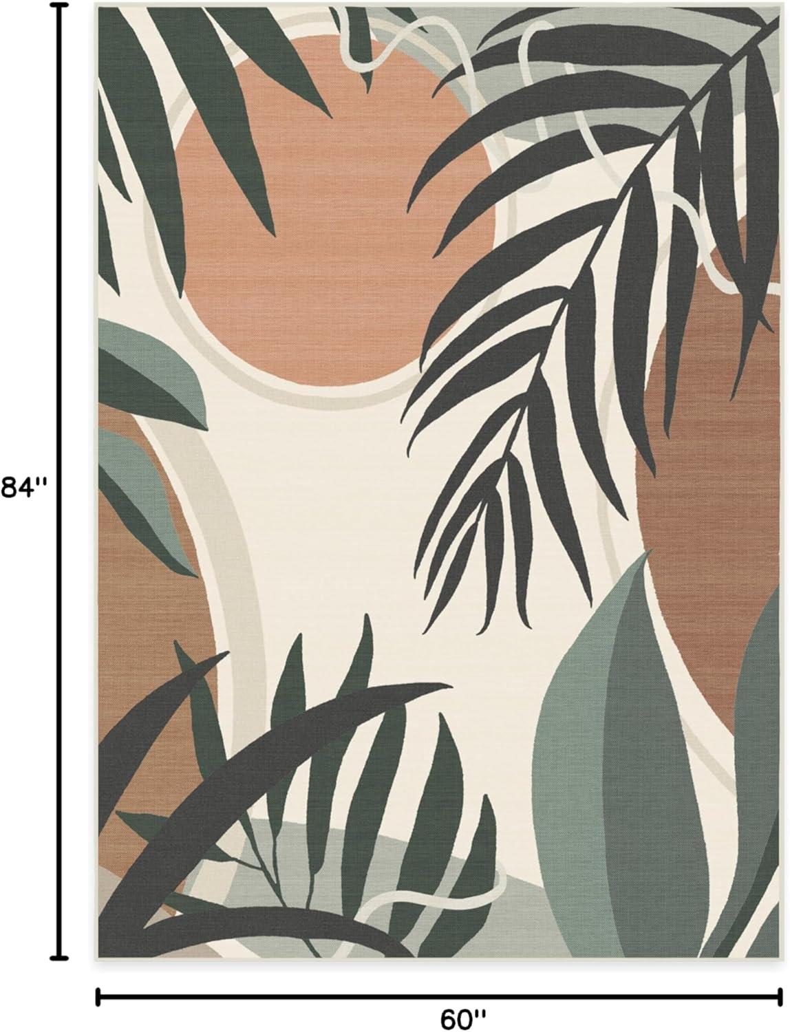 imageRUGGABLE Washable Area Rug Outdoor Watercolor Waves Copper Jade 5x7 StainResistant NonSlip Medium Machine Washable Rugs for Entryway Patio Balcony Deck ampamp Porchwith Standard PadTulum Desert Sage Standard Pad