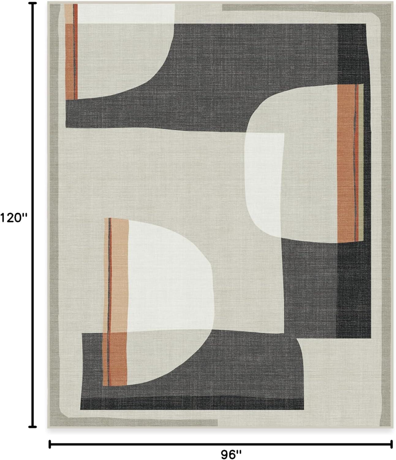 imageRUGGABLE Washable Area Rug Outdoor Watercolor Waves Copper Jade 5x7 StainResistant NonSlip Medium Machine Washable Rugs for Entryway Patio Balcony Deck ampamp Porchwith Standard PadOlena Charcoal Standard Pad