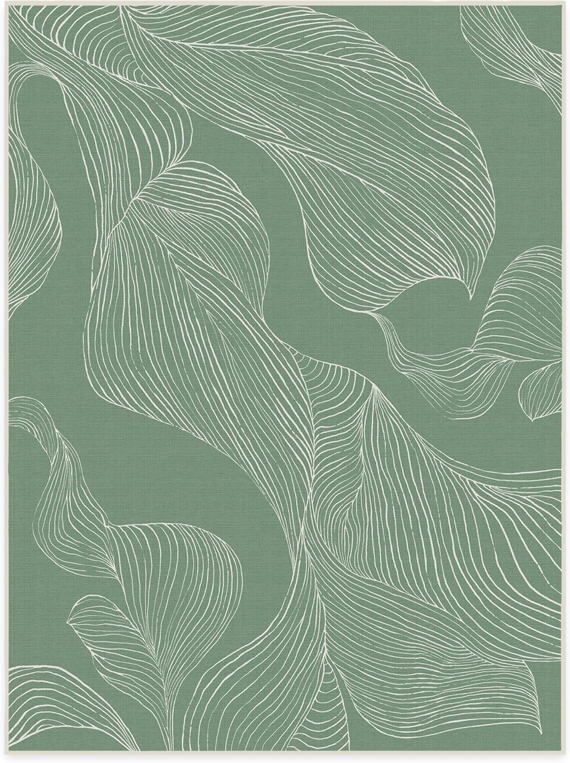 imageRUGGABLE Washable Area Rug Outdoor Watercolor Waves Copper Jade 5x7 StainResistant NonSlip Medium Machine Washable Rugs for Entryway Patio Balcony Deck ampamp Porchwith Standard PadSana Laurel Green Standard Pad