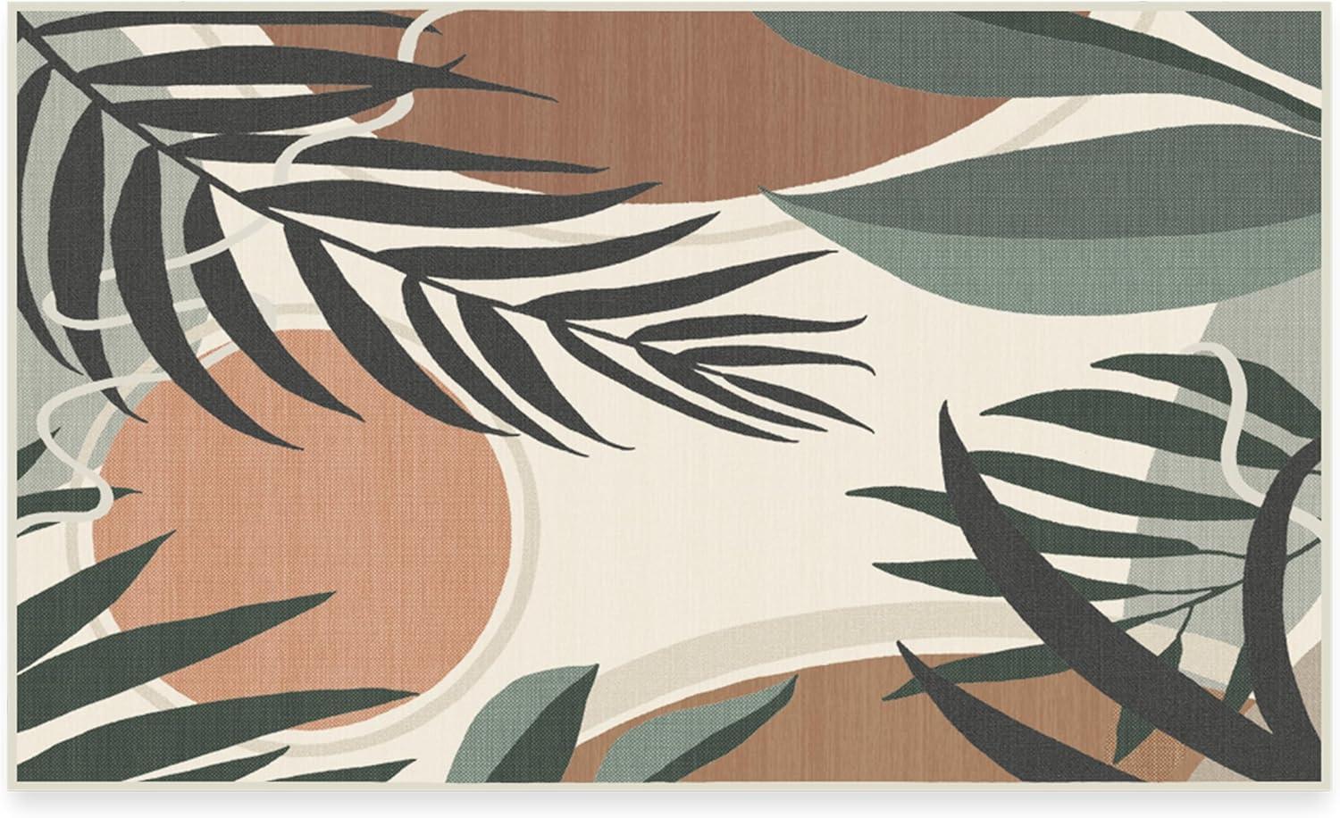 imageRUGGABLE Washable Area Rug Outdoor Watercolor Waves Copper Jade 5x7 StainResistant NonSlip Medium Machine Washable Rugs for Entryway Patio Balcony Deck ampamp Porchwith Standard PadTulum Desert Sage Standard Pad