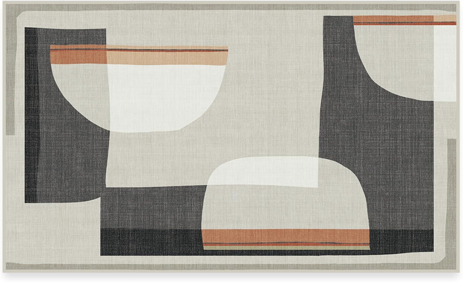 imageRUGGABLE Washable Area Rug Outdoor Watercolor Waves Copper Jade 5x7 StainResistant NonSlip Medium Machine Washable Rugs for Entryway Patio Balcony Deck ampamp Porchwith Standard PadOlena Charcoal Standard Pad