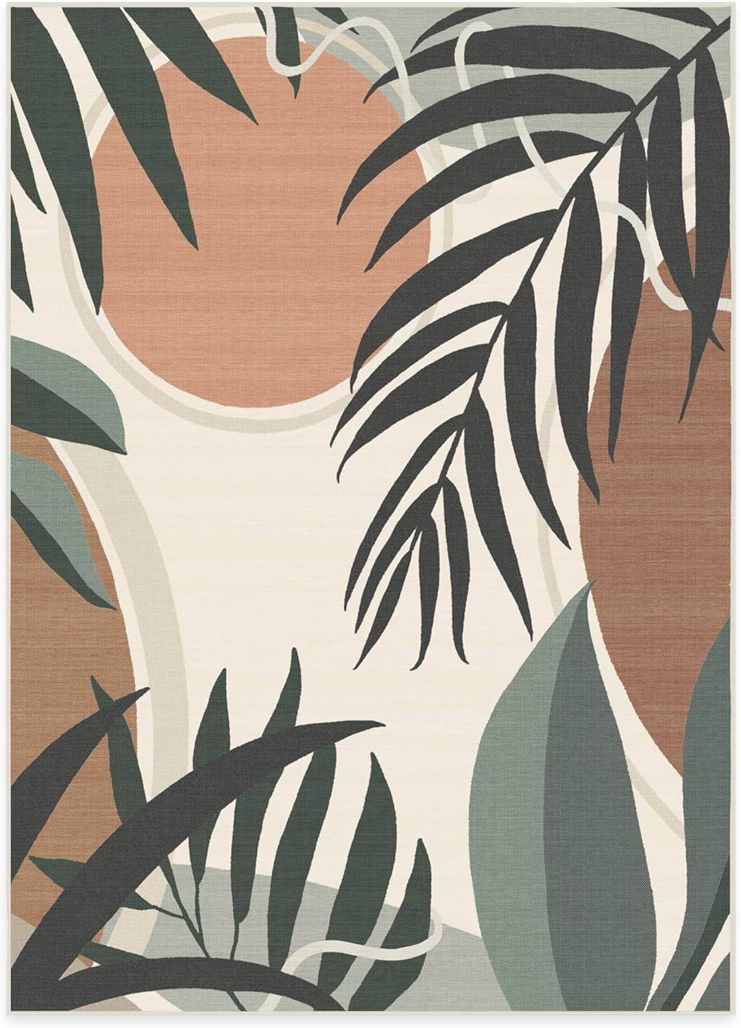 imageRUGGABLE Washable Area Rug Outdoor Watercolor Waves Copper Jade 5x7 StainResistant NonSlip Medium Machine Washable Rugs for Entryway Patio Balcony Deck ampamp Porchwith Standard PadTulum Desert Sage Standard Pad